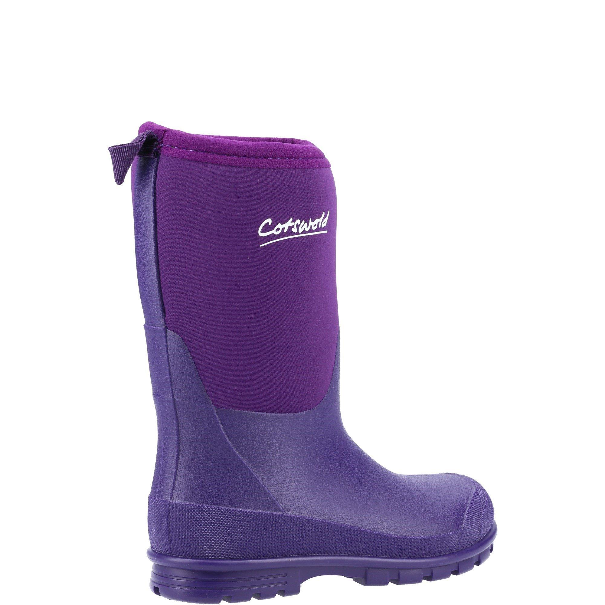 Purple - Cotswold - Hilly Neoprene Childrens Wellington Boot - 3