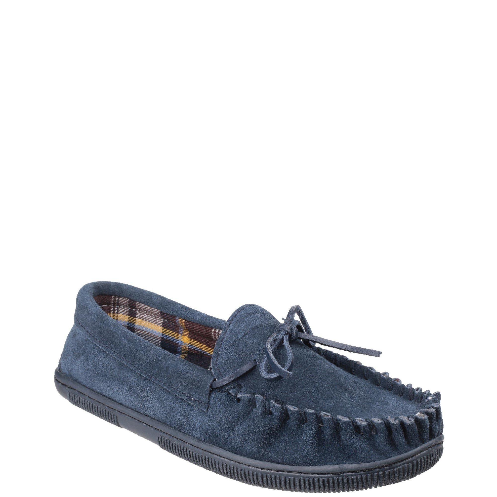 Navy - Cotswold - Alberta Moccasin Slipper - 2