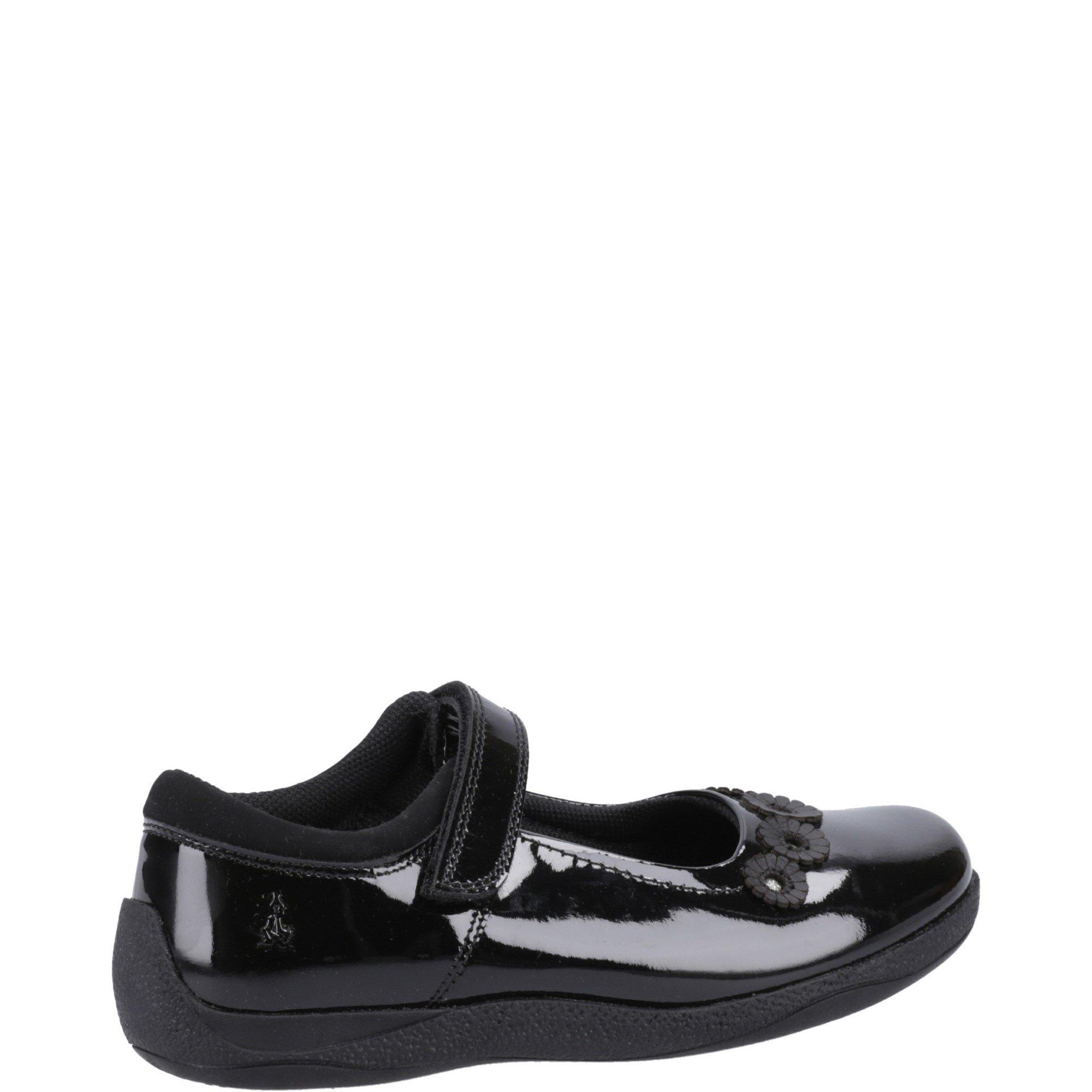Black - Hush Puppies - Christina Patent Junior Shoe - 3