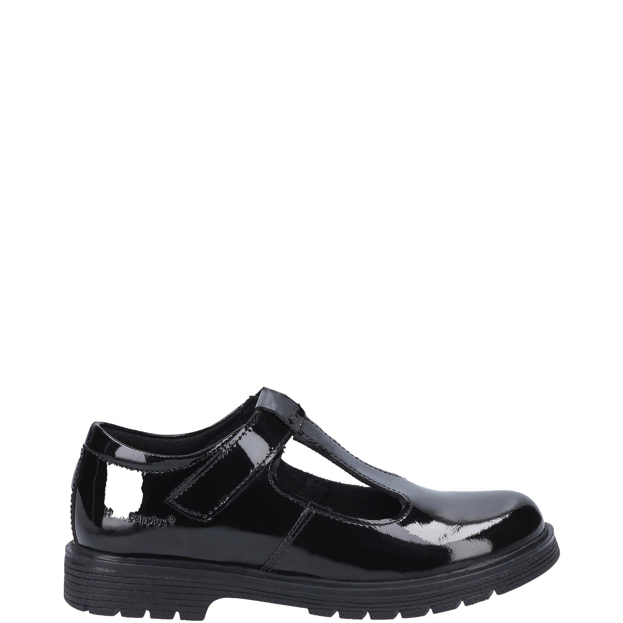 Hush Puppies Girls Gracie Junior Patent School Shoe - Black - UK12 EU30.