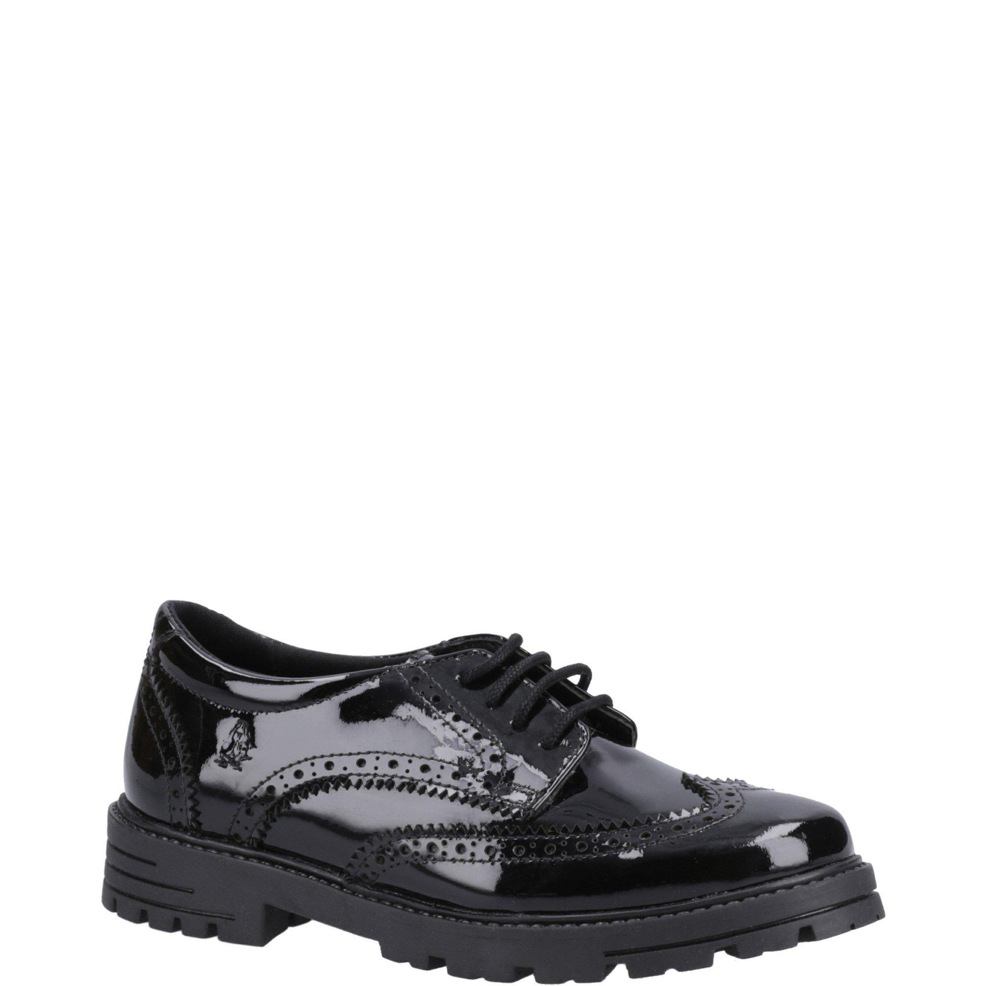Black - Hush Puppies - Maxine Patent Junior Shoe - 2