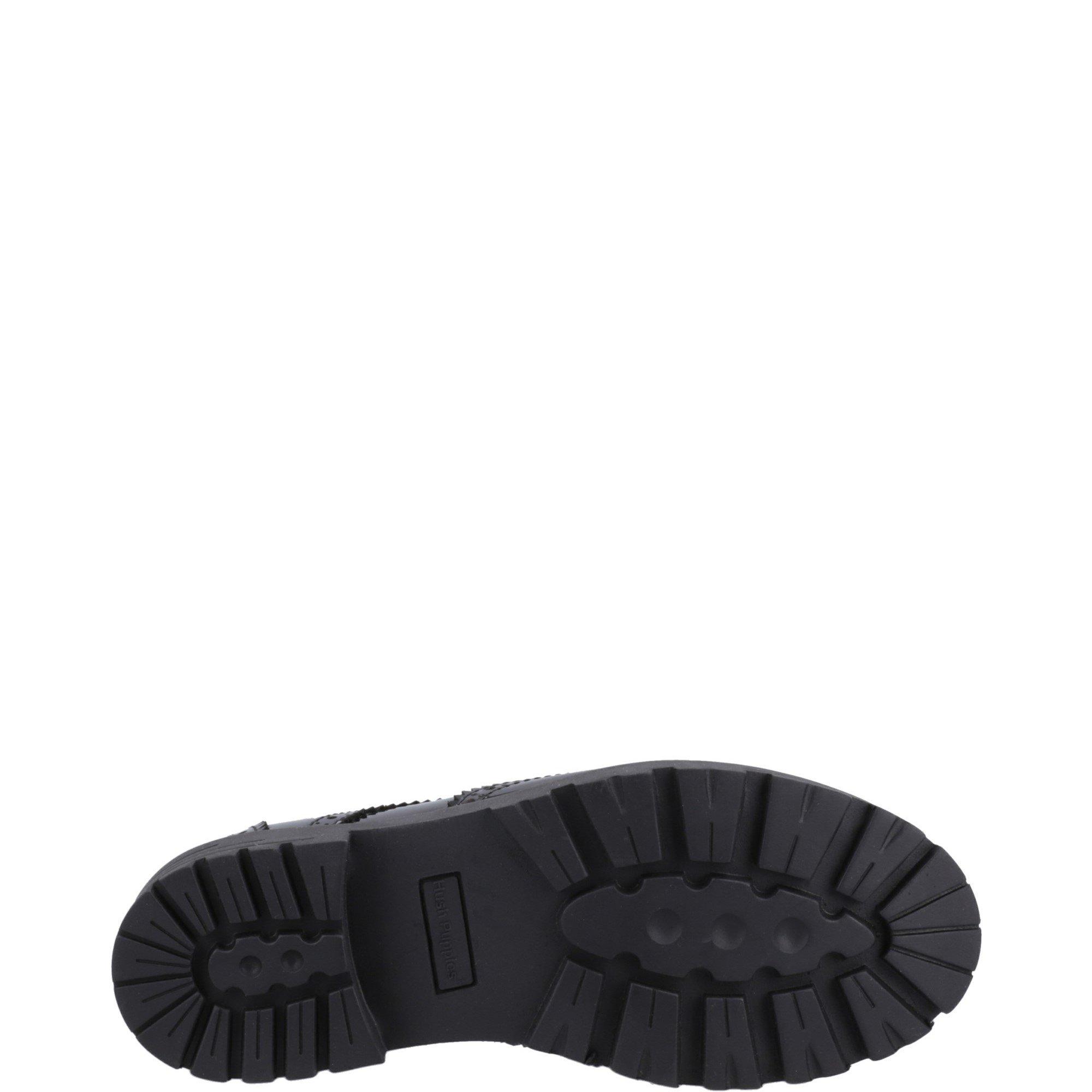 Black - Hush Puppies - Maxine Patent Junior Shoe - 4