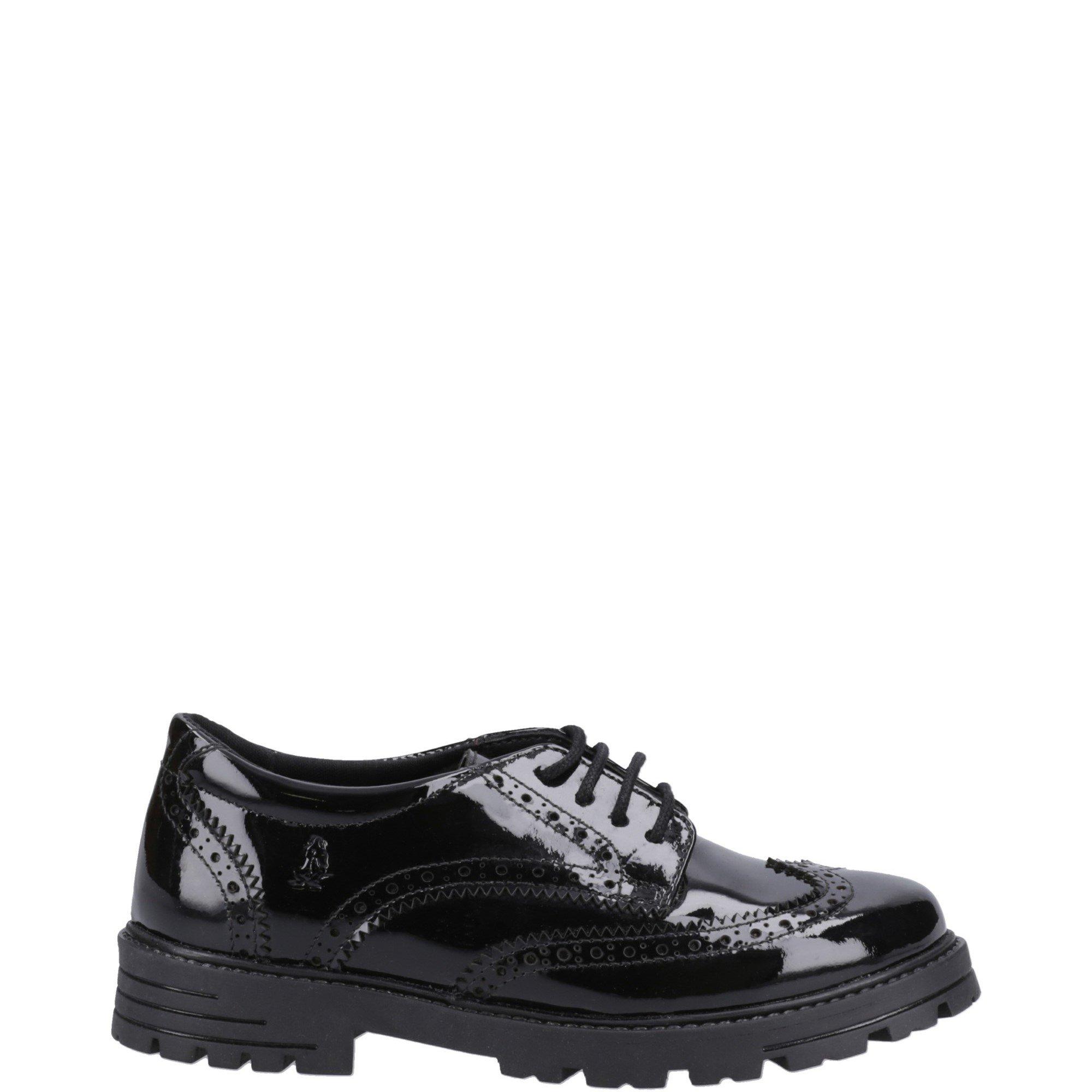 Hush Puppies Girls Maxine Patent Senior Shoe - Black - UK4 EU37