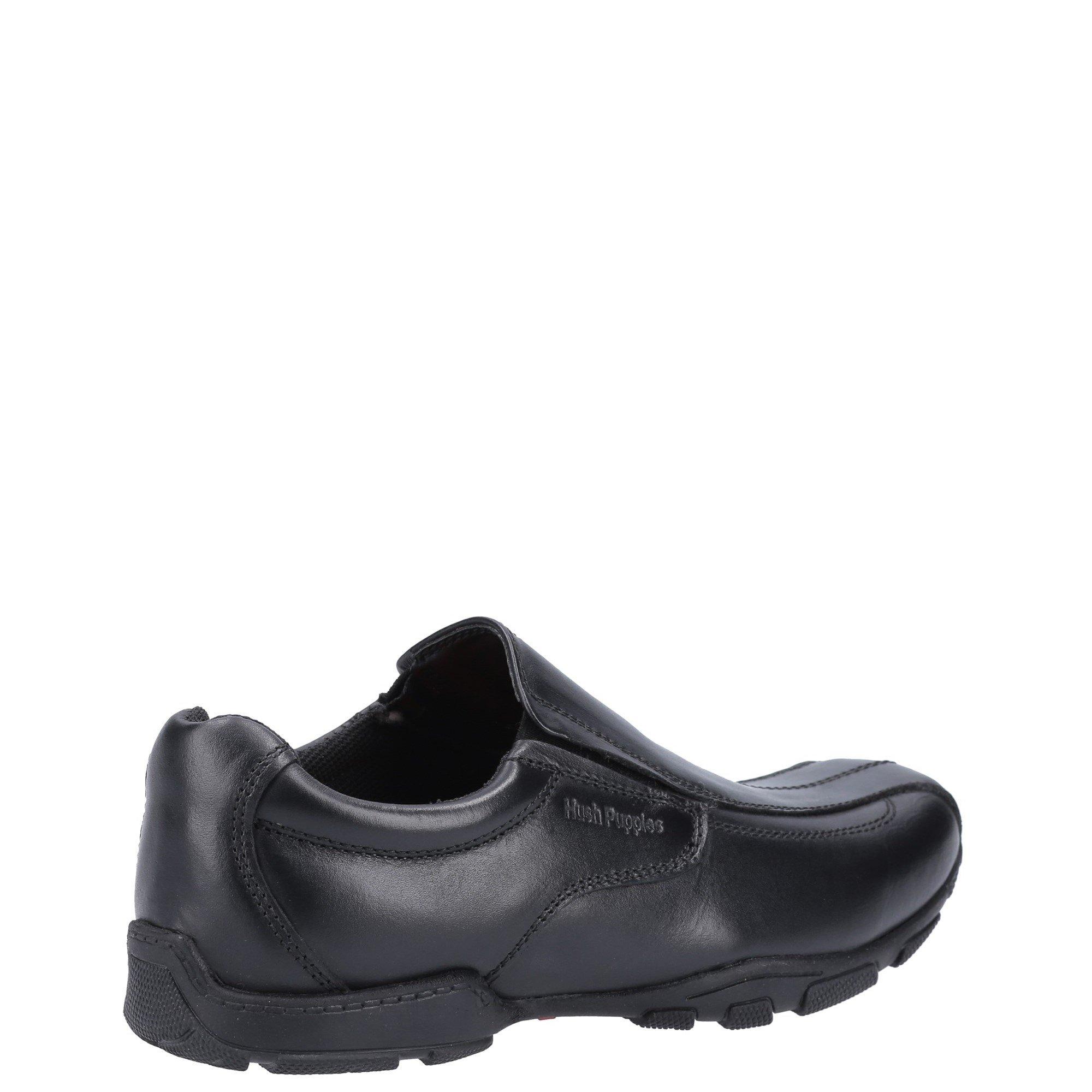 Black - Hush Puppies - Elijah Senior School Shoe - 3
