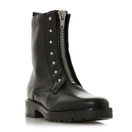 Dune London Raffi Studded Buckle Biker Boots