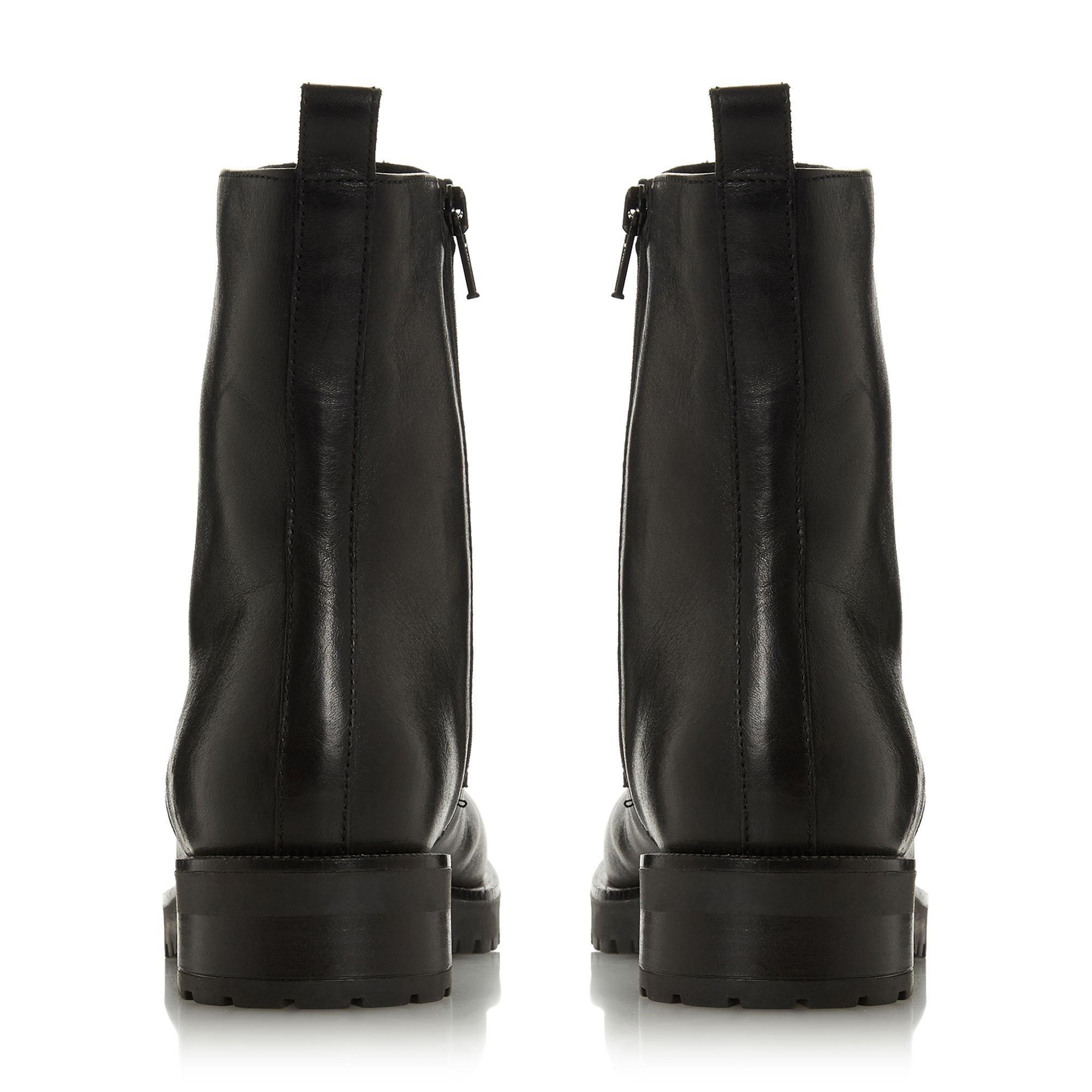 Black - Dune London - Raffi Studded Buckle Biker Boots - 3