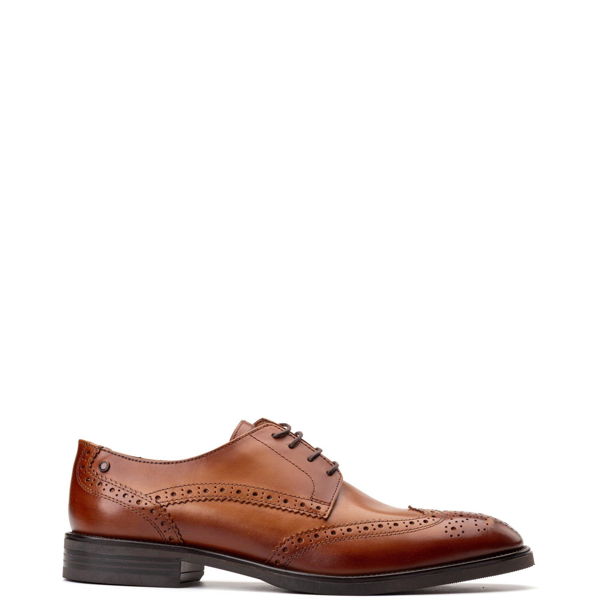 Tan - Base London - Pocket Brogue Shoe - 1