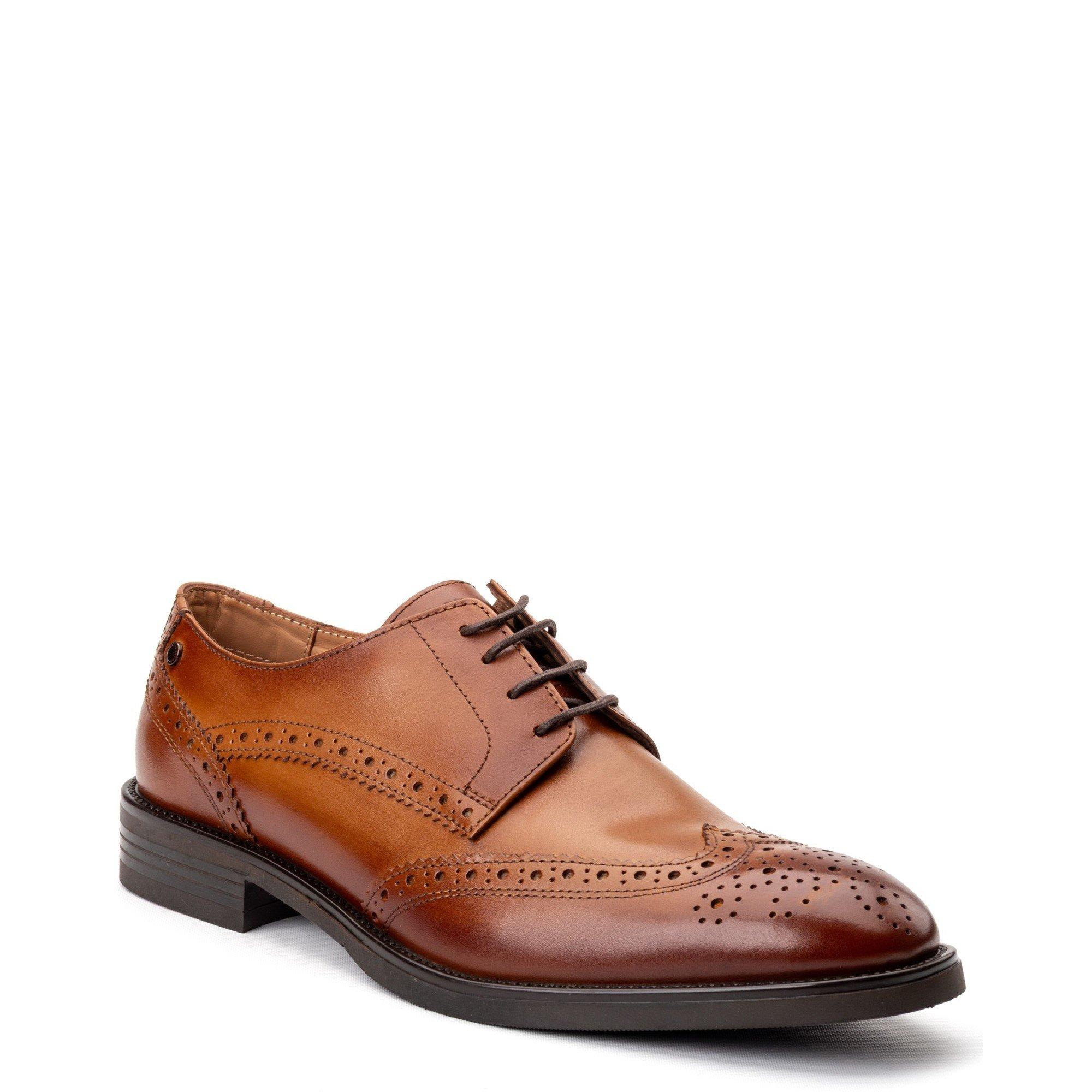 Tan - Base London - Pocket Brogue Shoe - 2