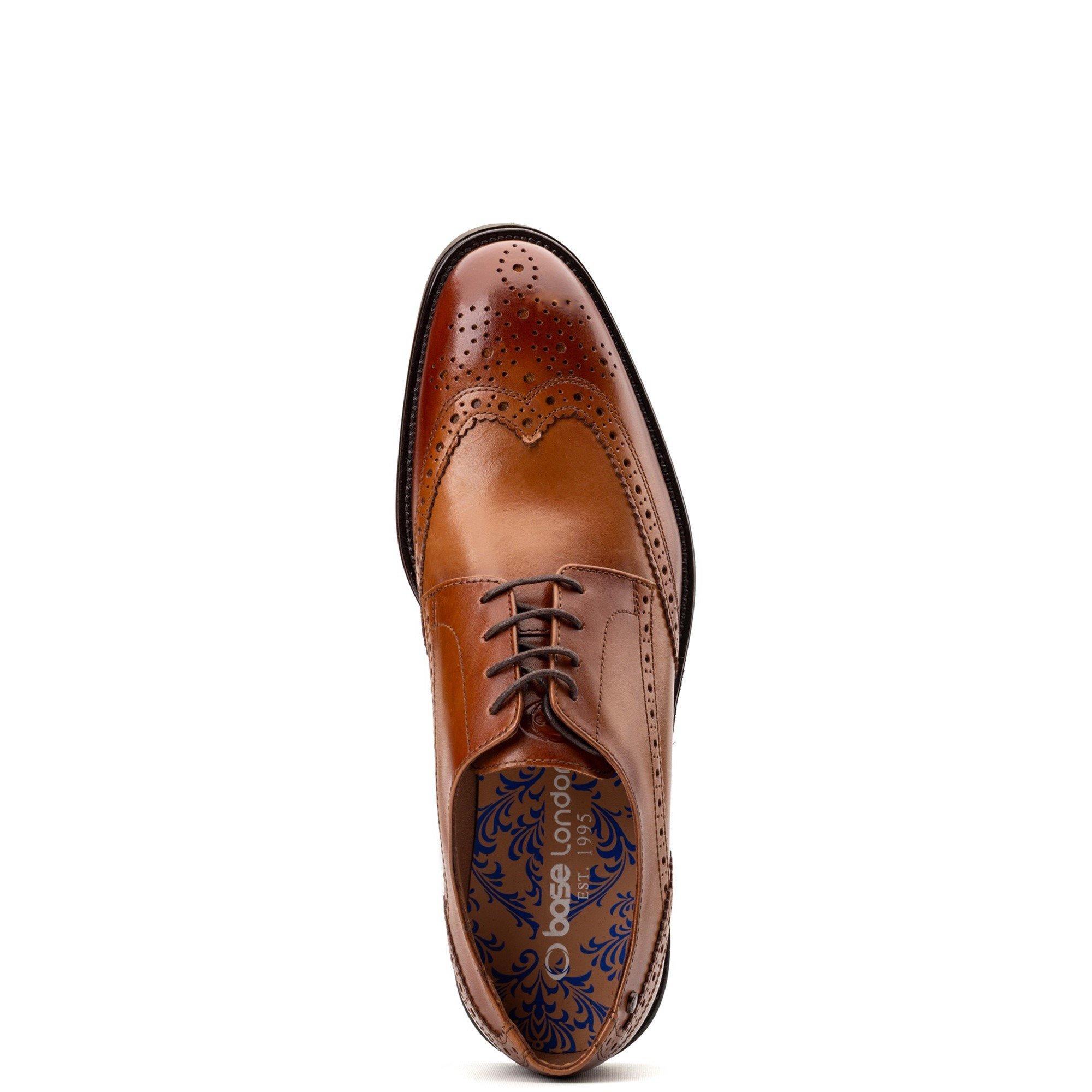 Tan - Base London - Pocket Brogue Shoe - 4