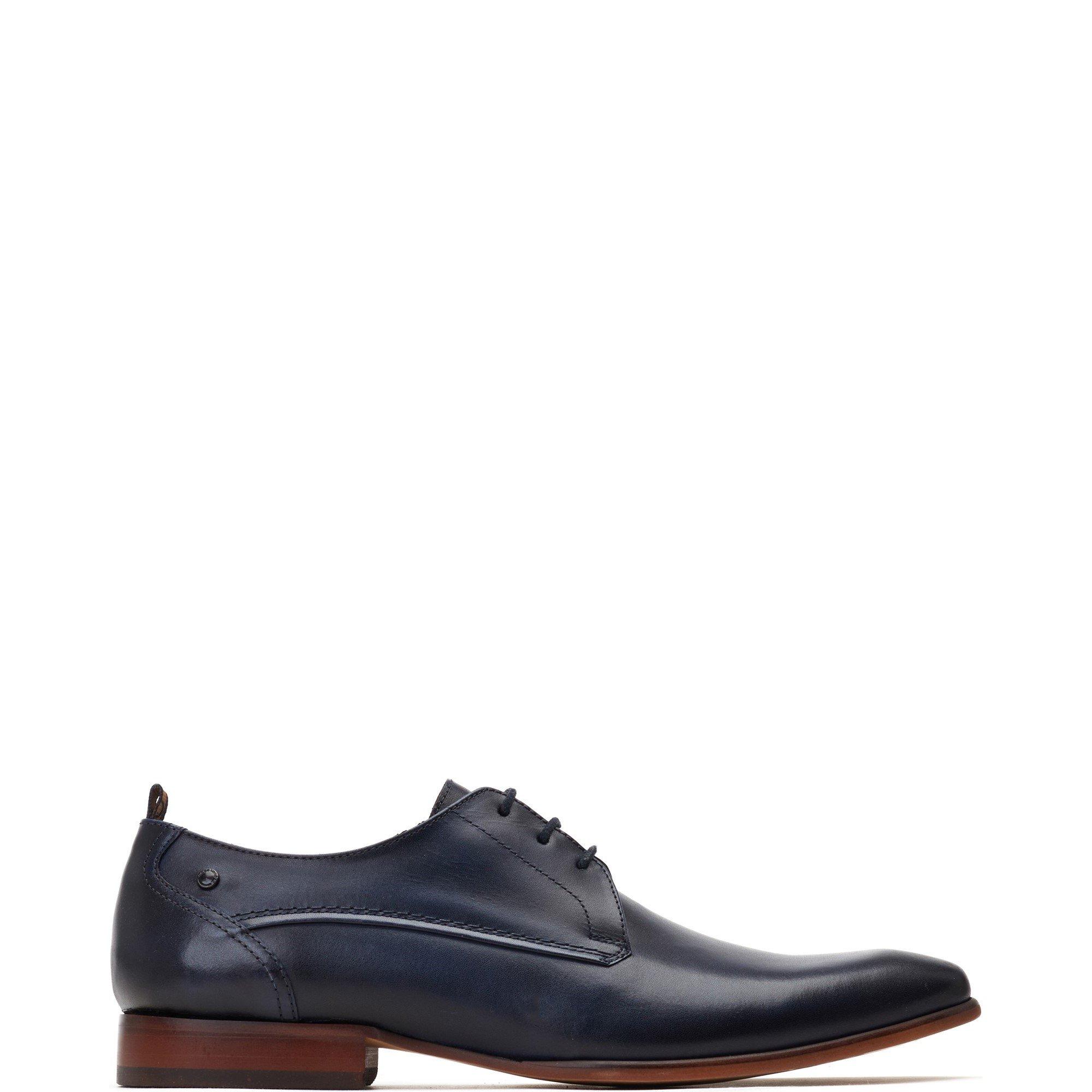 Navy - Base London - Gambino Lace Up Derby Shoe - 1