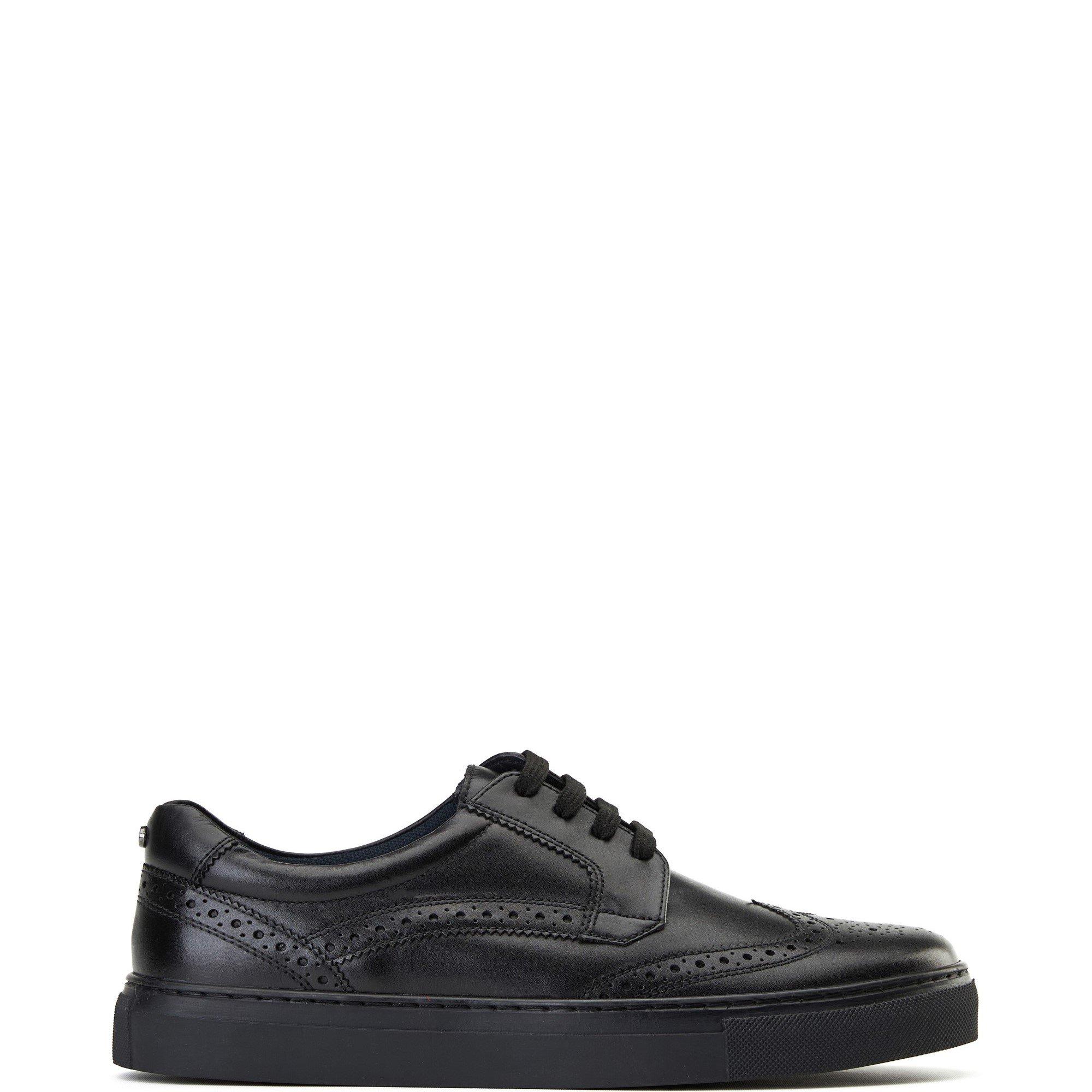 Black - Base London - Clapton Brogue Trainer - 1