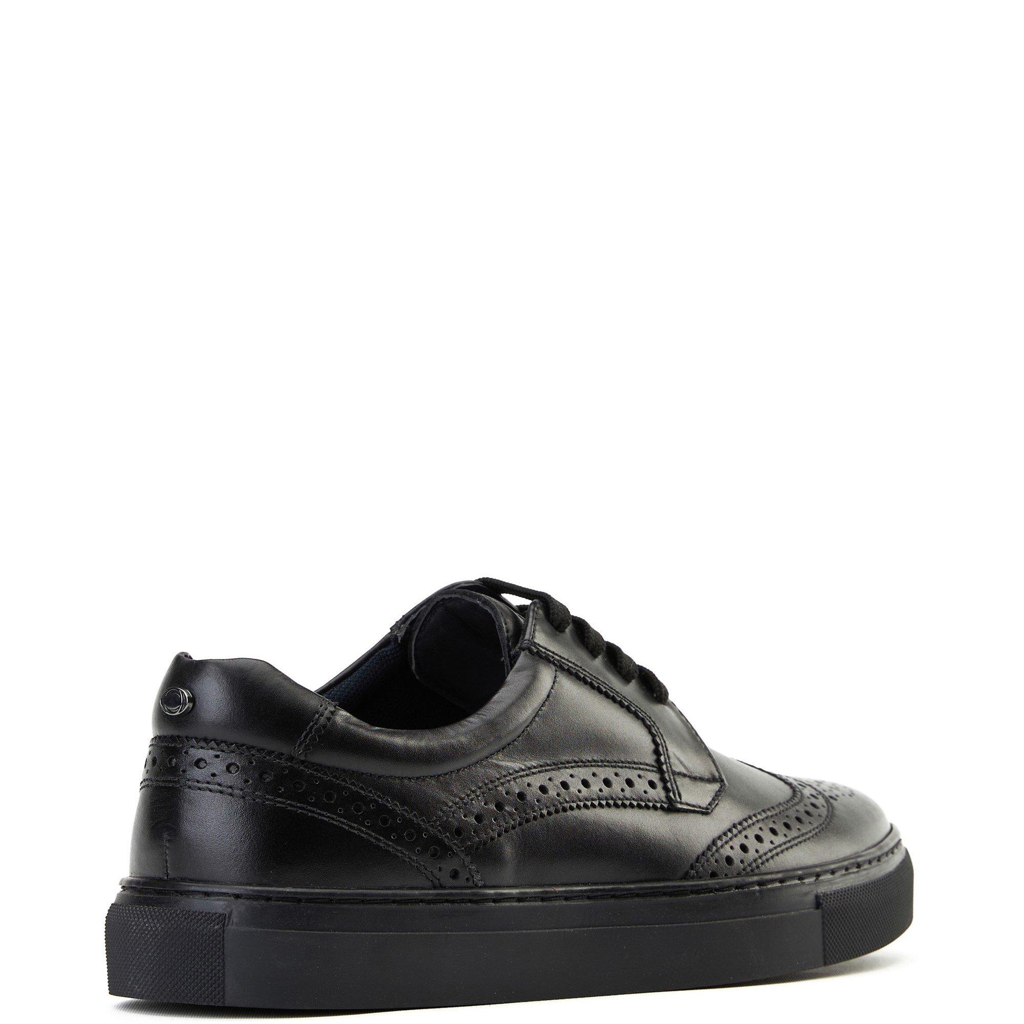 Black - Base London - Clapton Brogue Trainer - 3