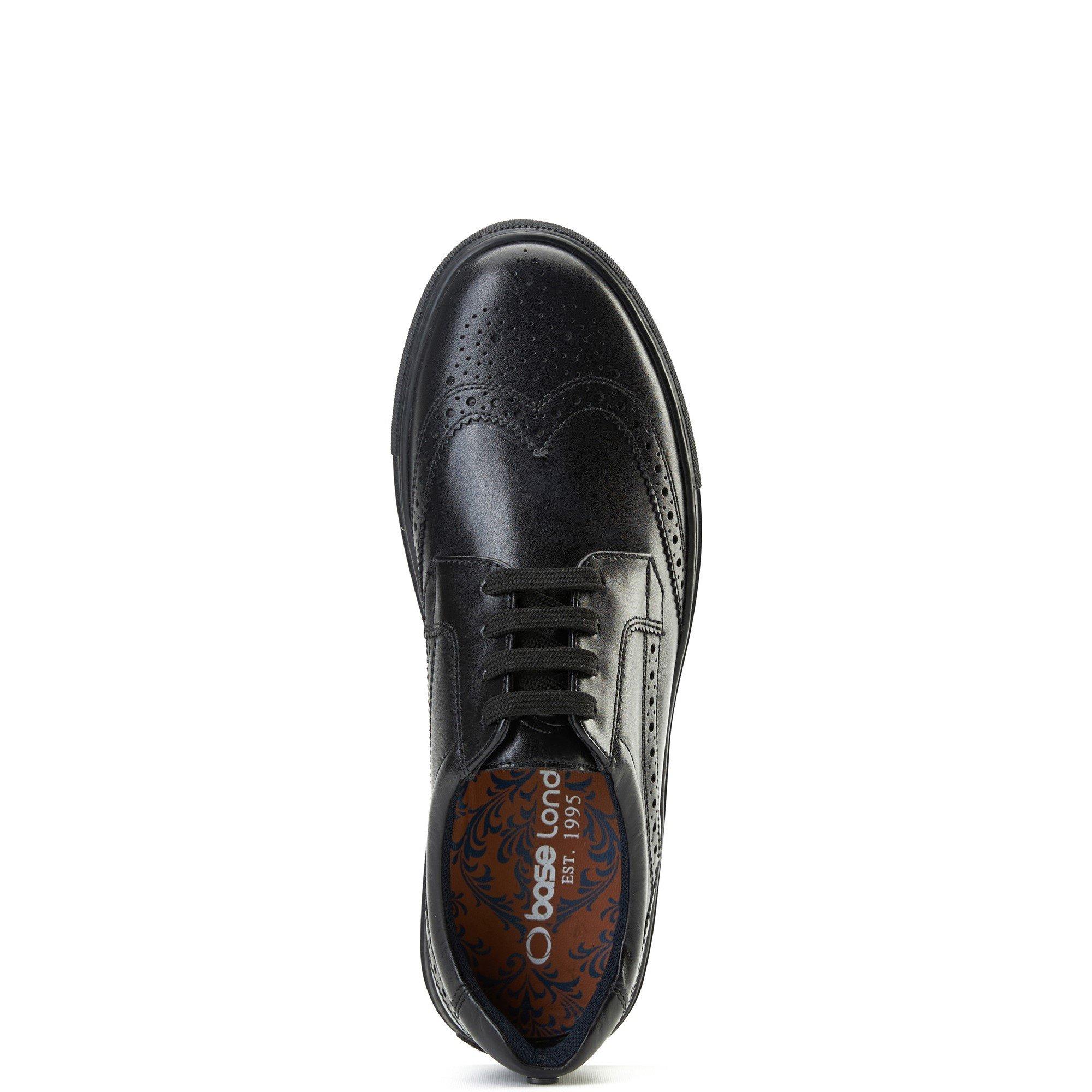 Black - Base London - Clapton Brogue Trainer - 4