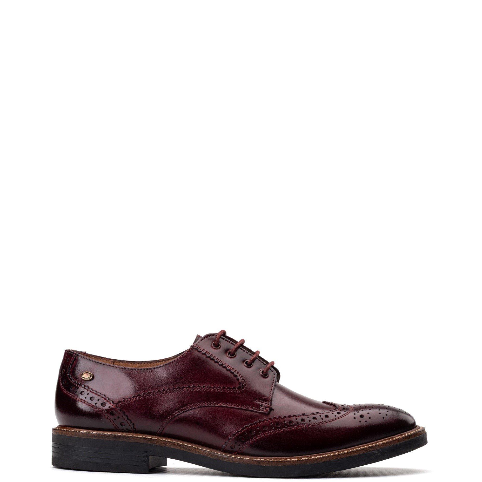 Base London Men's York Brogue Shoe - Wine - 10 (44)