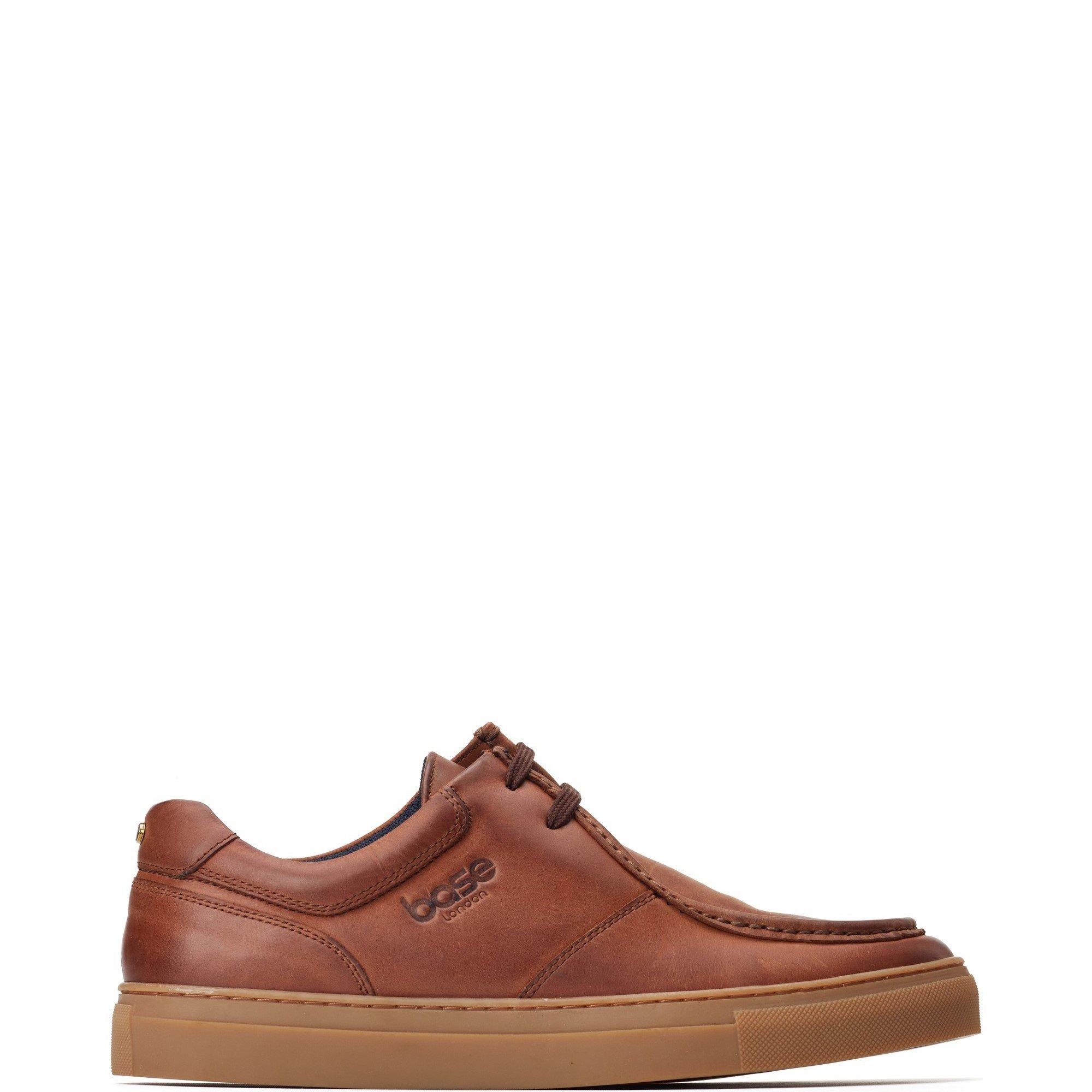 Base DALSTON Men's Moccasin Shoes in Brown Leather with Lace-Up Fastening, Size 11 - Image 5