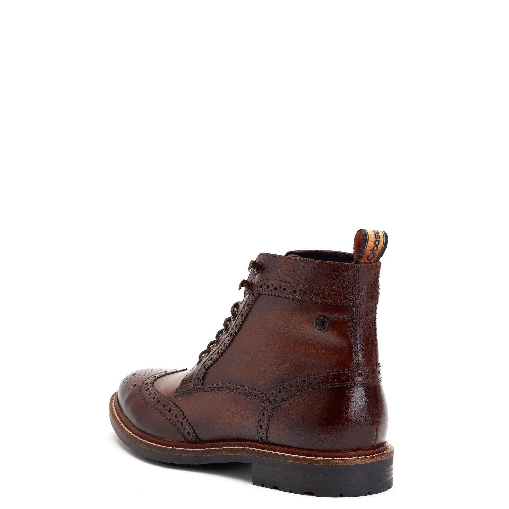 Brown - Base London - Dealer Brogue Boot - 3