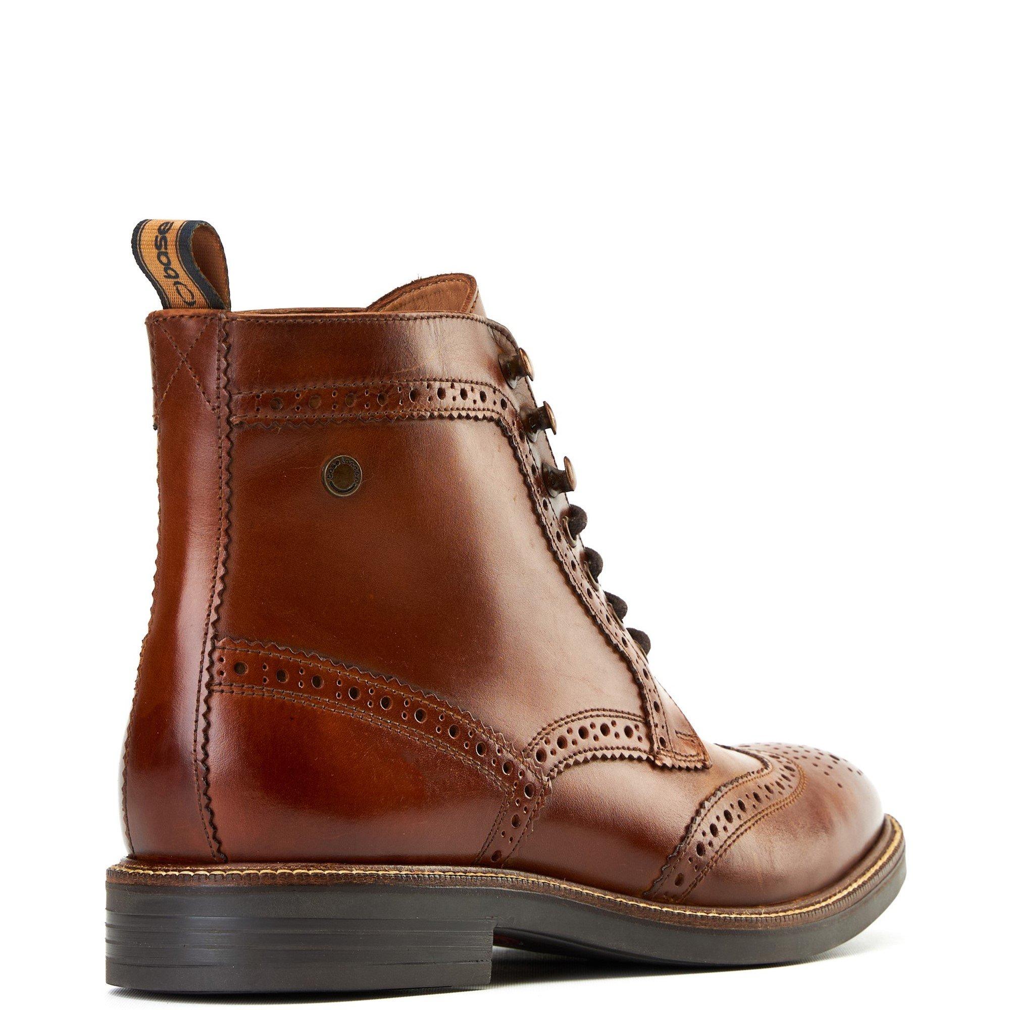 Tan - Base London - Bristol Brogue Boot - 3