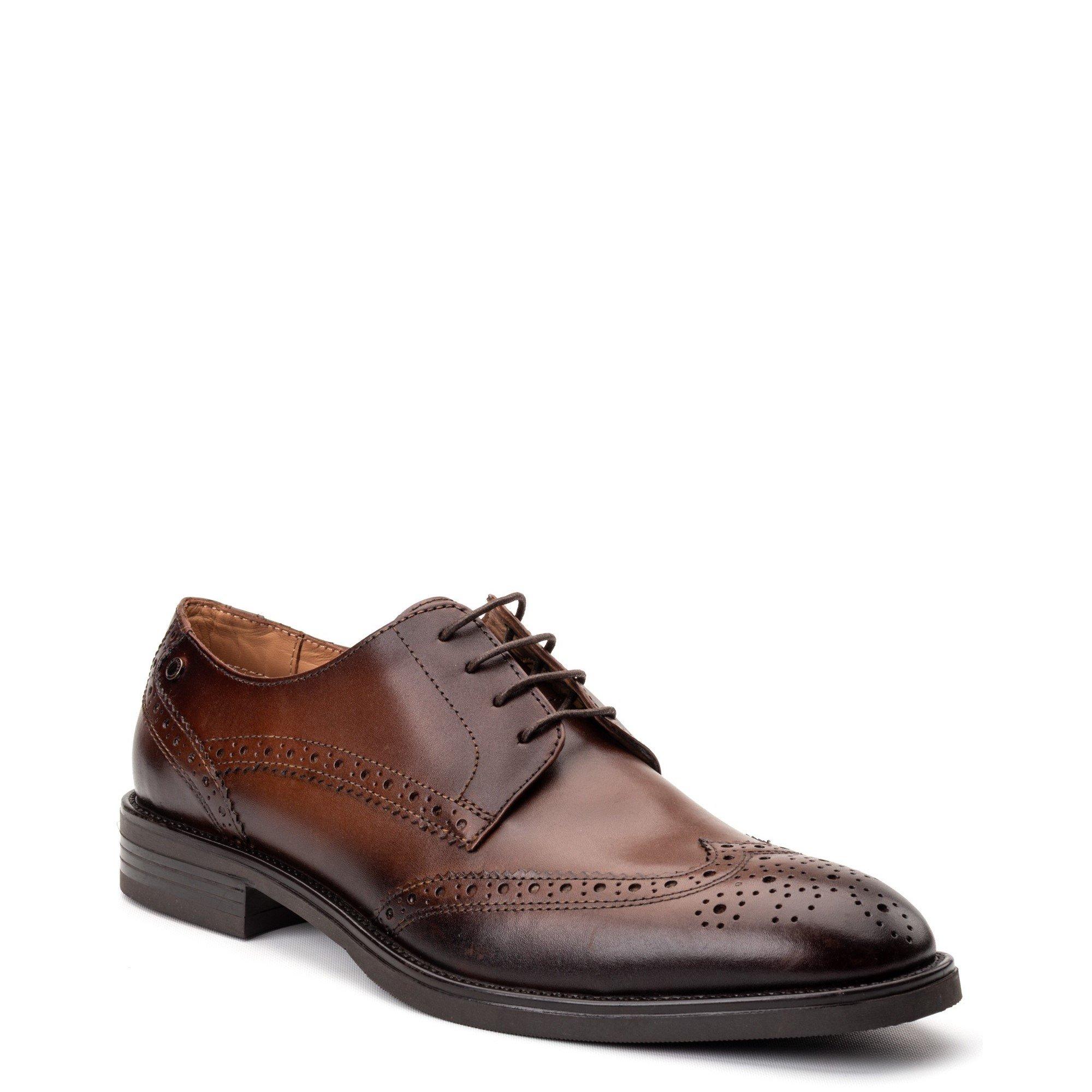 Brown - Base London - Pocket Brogue Shoe - 2