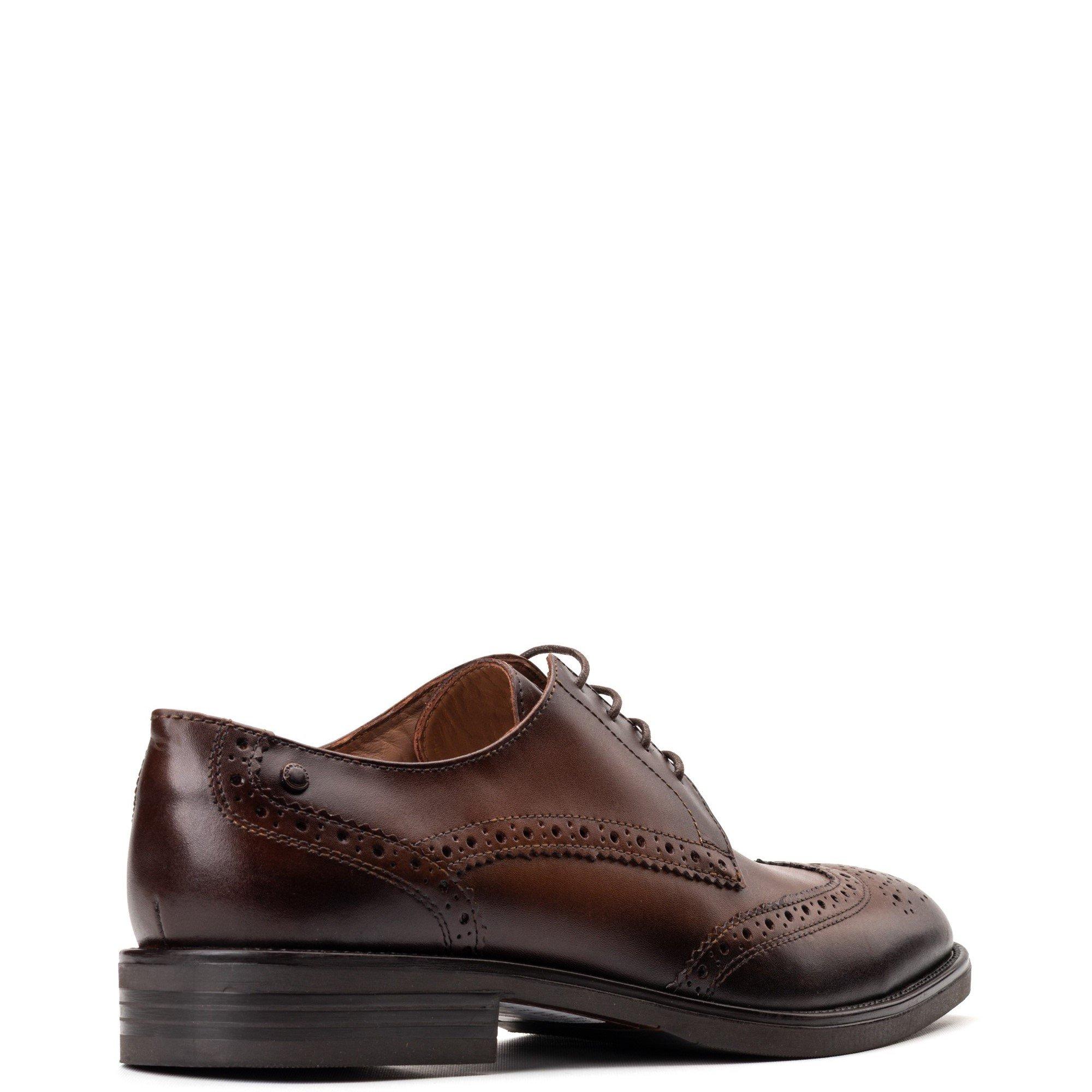 Brown - Base London - Pocket Brogue Shoe - 3