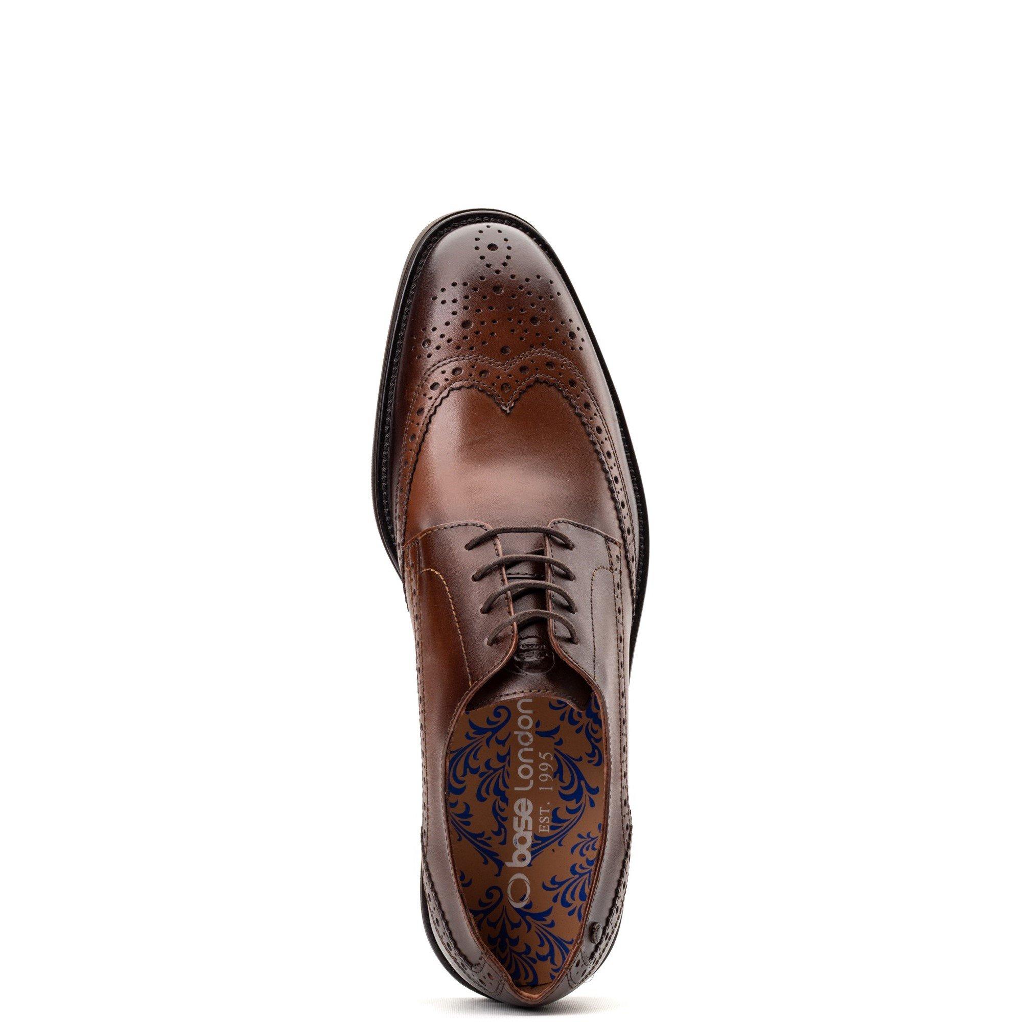 Brown - Base London - Pocket Brogue Shoe - 4