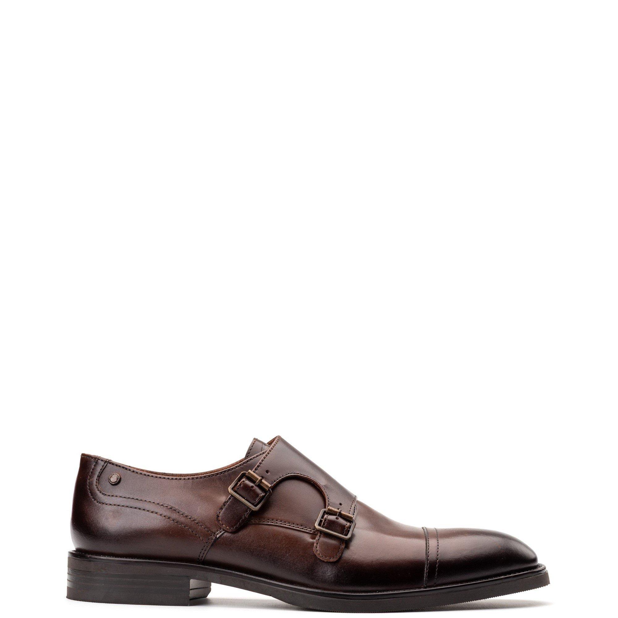 Base London Men's Taper Monk Shoe - Brown - 10 (44)