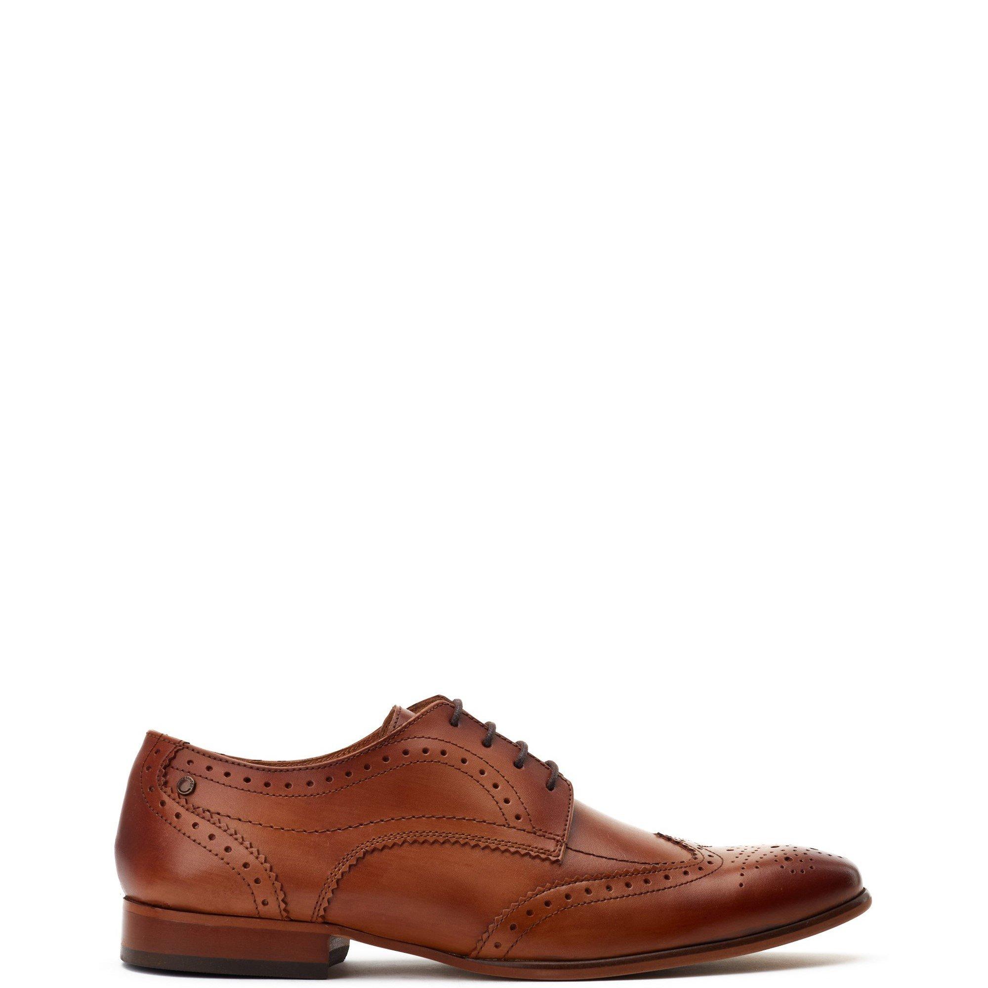 Tan - Base London - Barbera Lace Up Brogue Shoe - 1