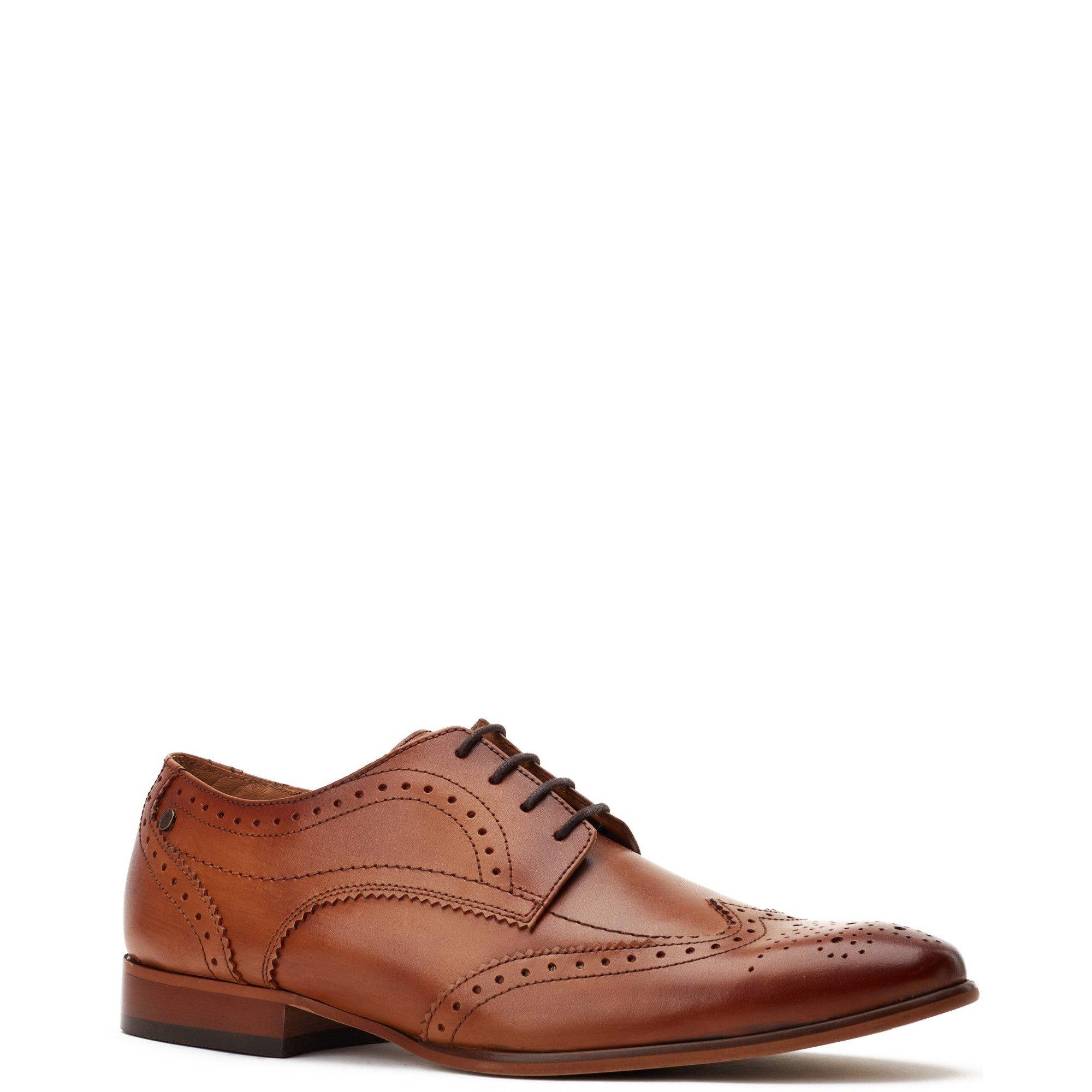 Tan - Base London - Barbera Lace Up Brogue Shoe - 2