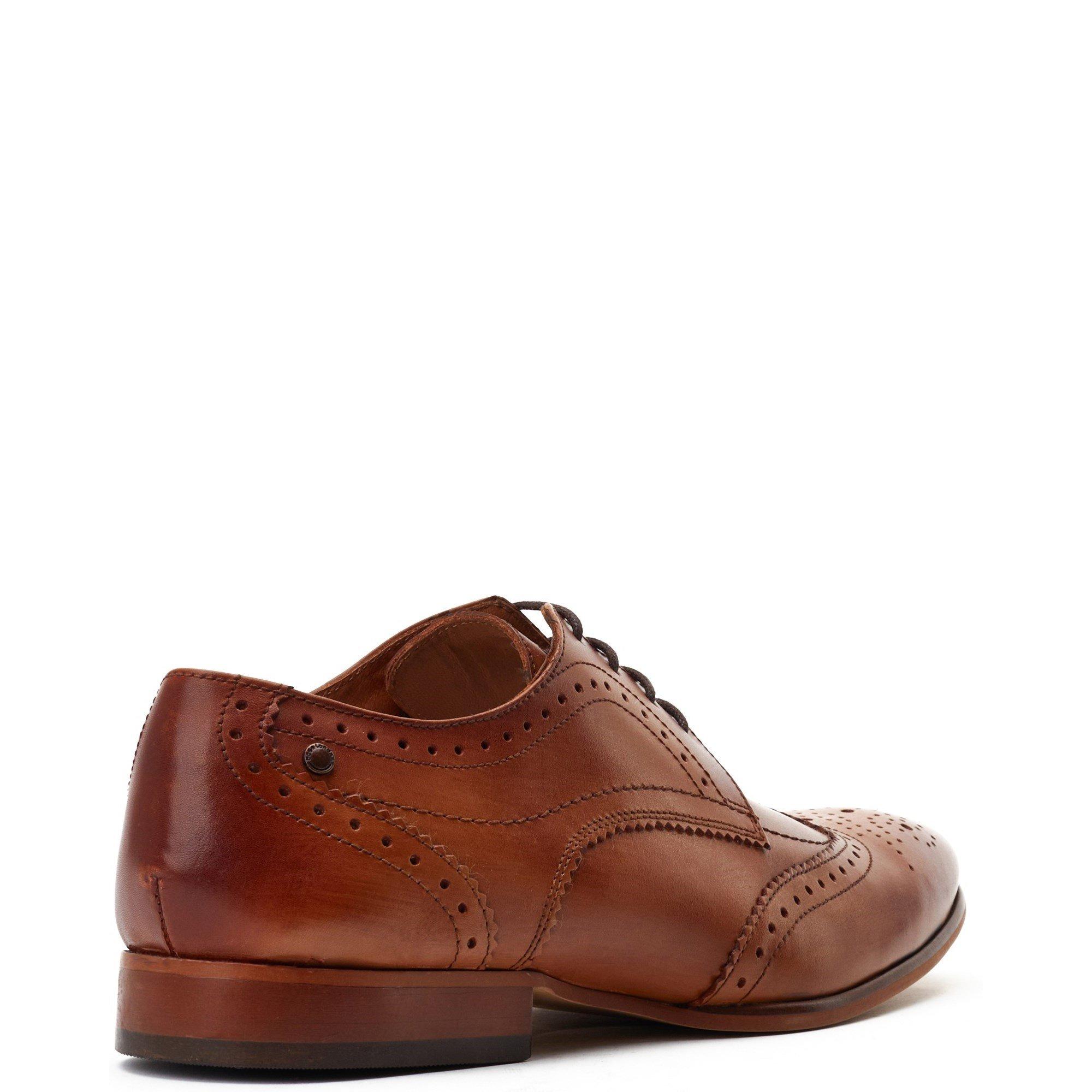 Tan - Base London - Barbera Lace Up Brogue Shoe - 3
