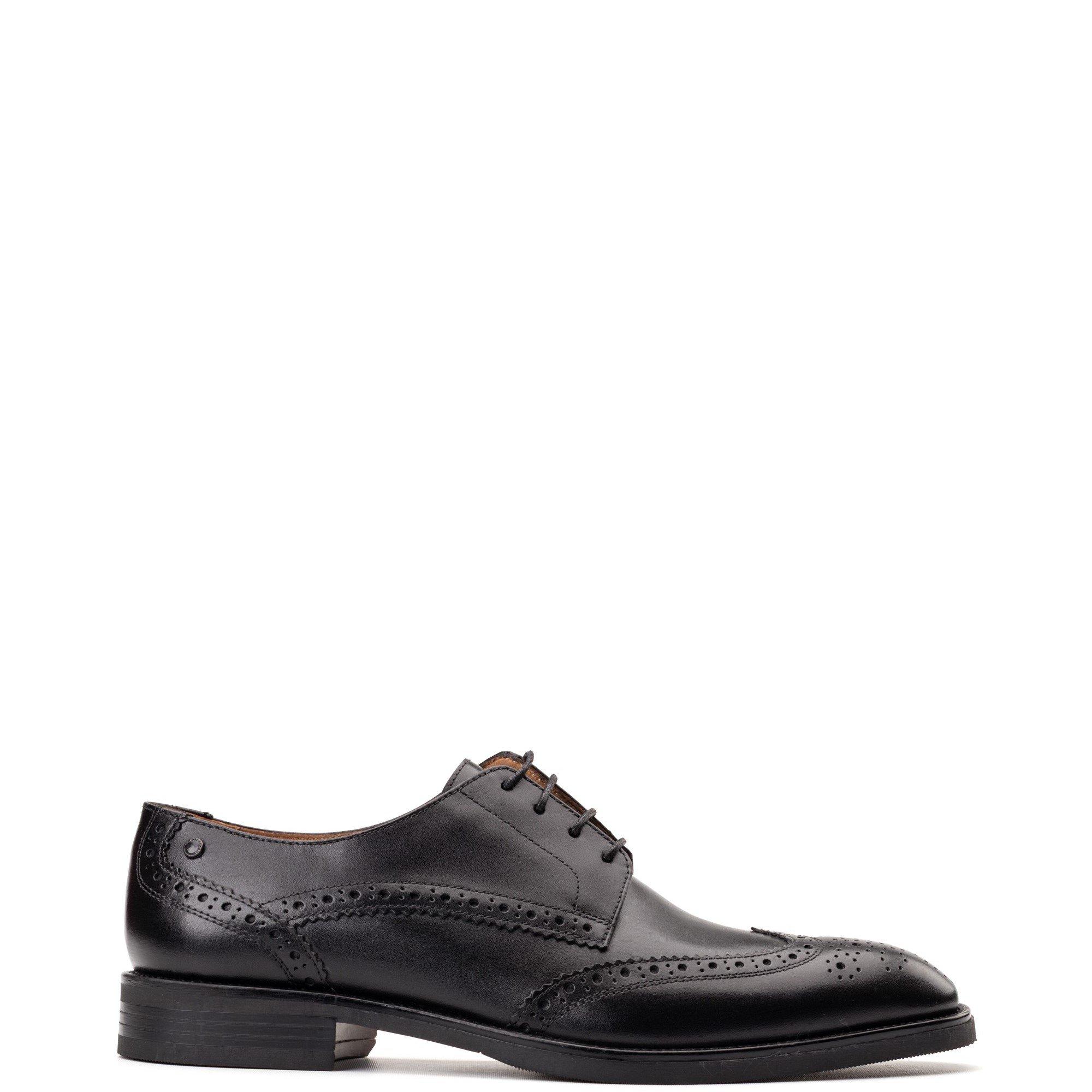 Black - Base London - Pocket Brogue Shoe - 1