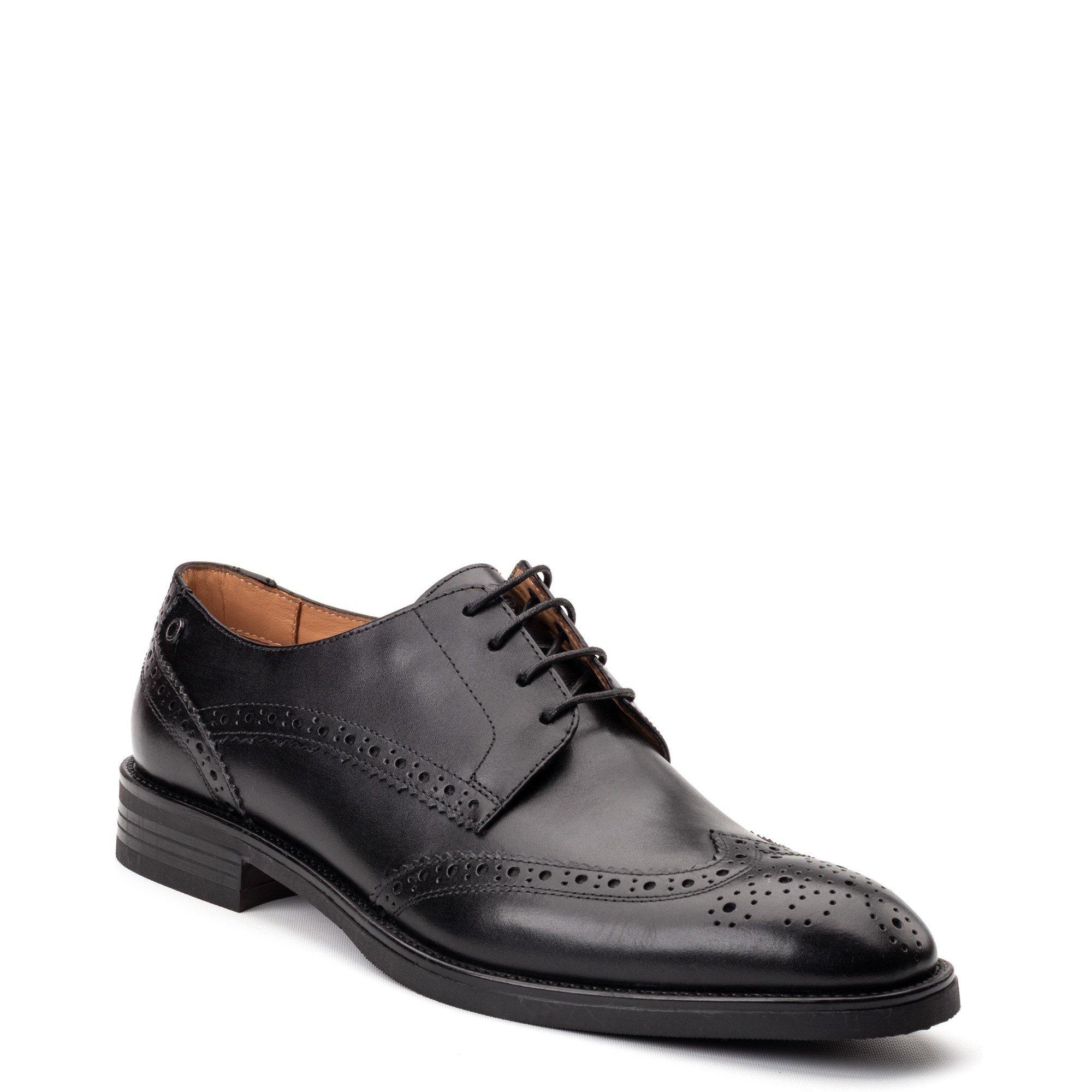 Black - Base London - Pocket Brogue Shoe - 2