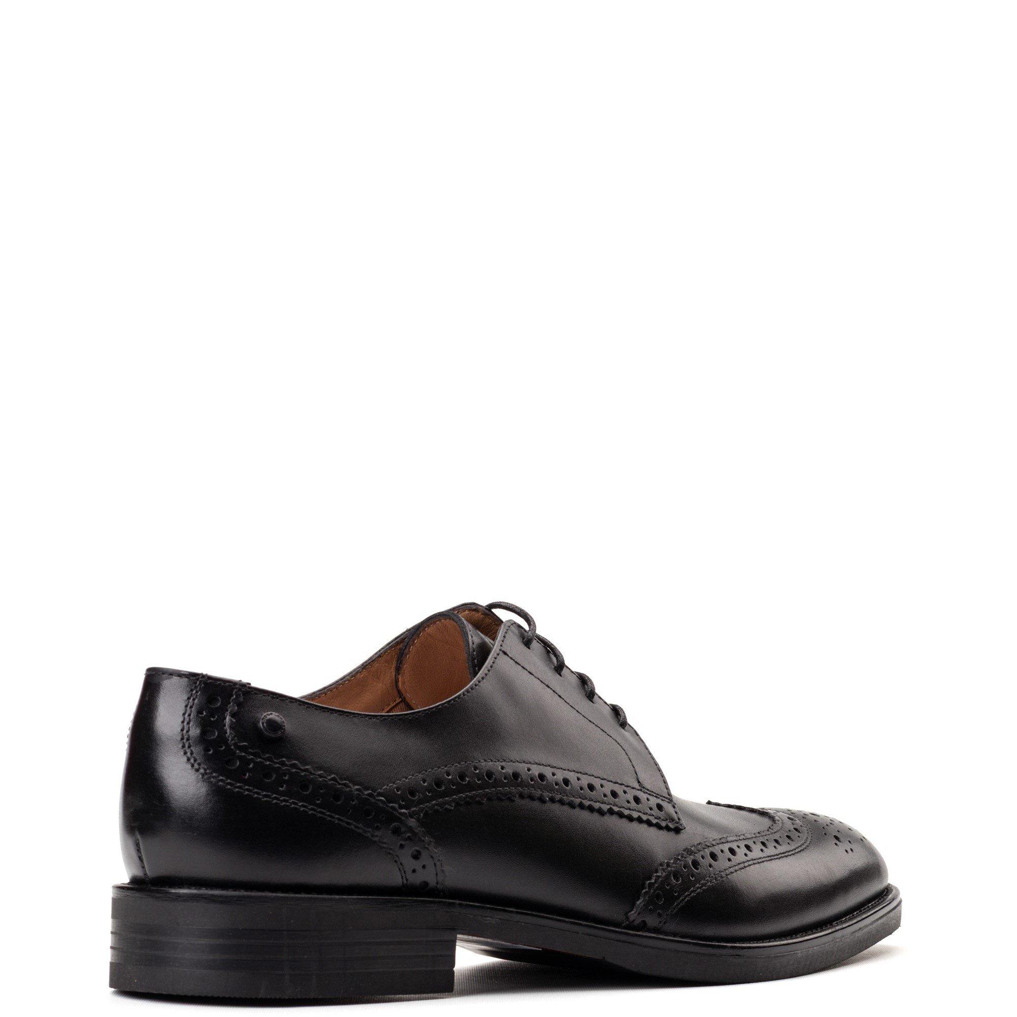 Black - Base London - Pocket Brogue Shoe - 3