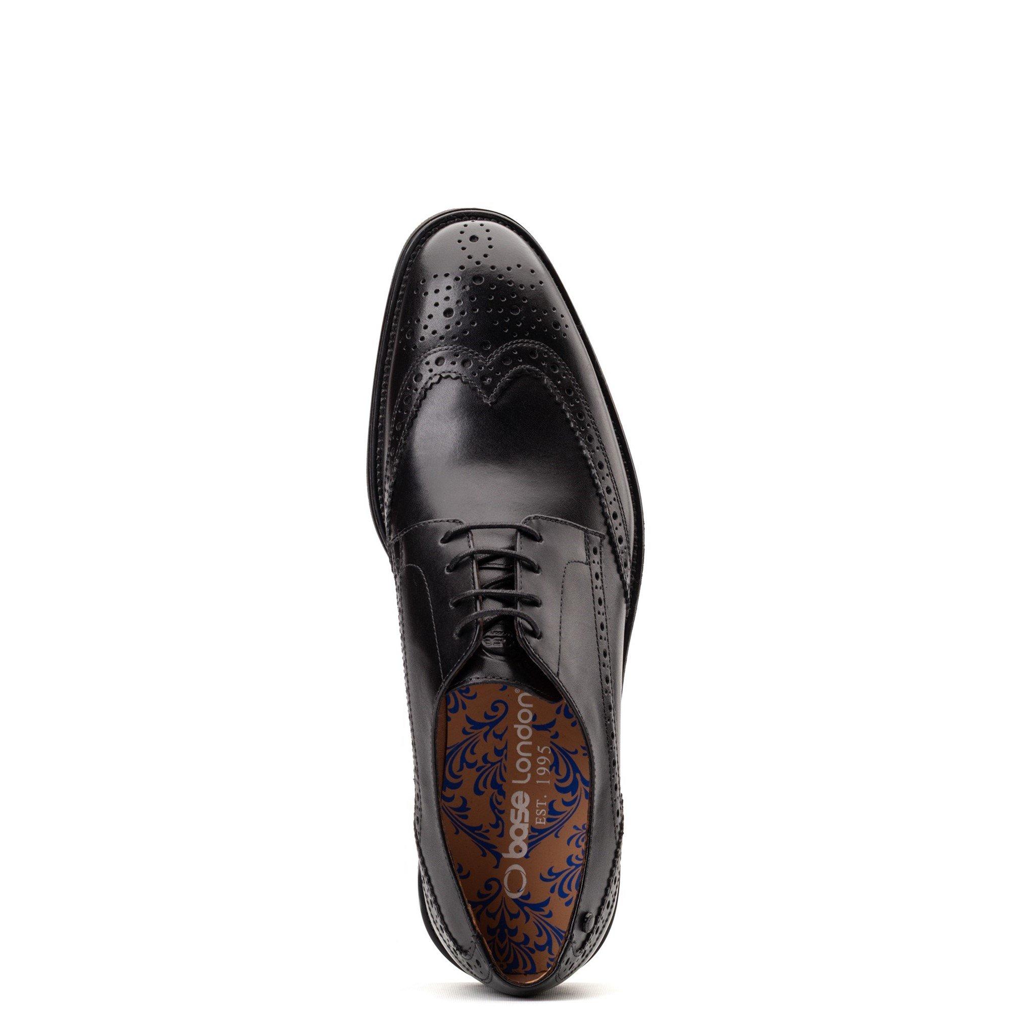 Black - Base London - Pocket Brogue Shoe - 4