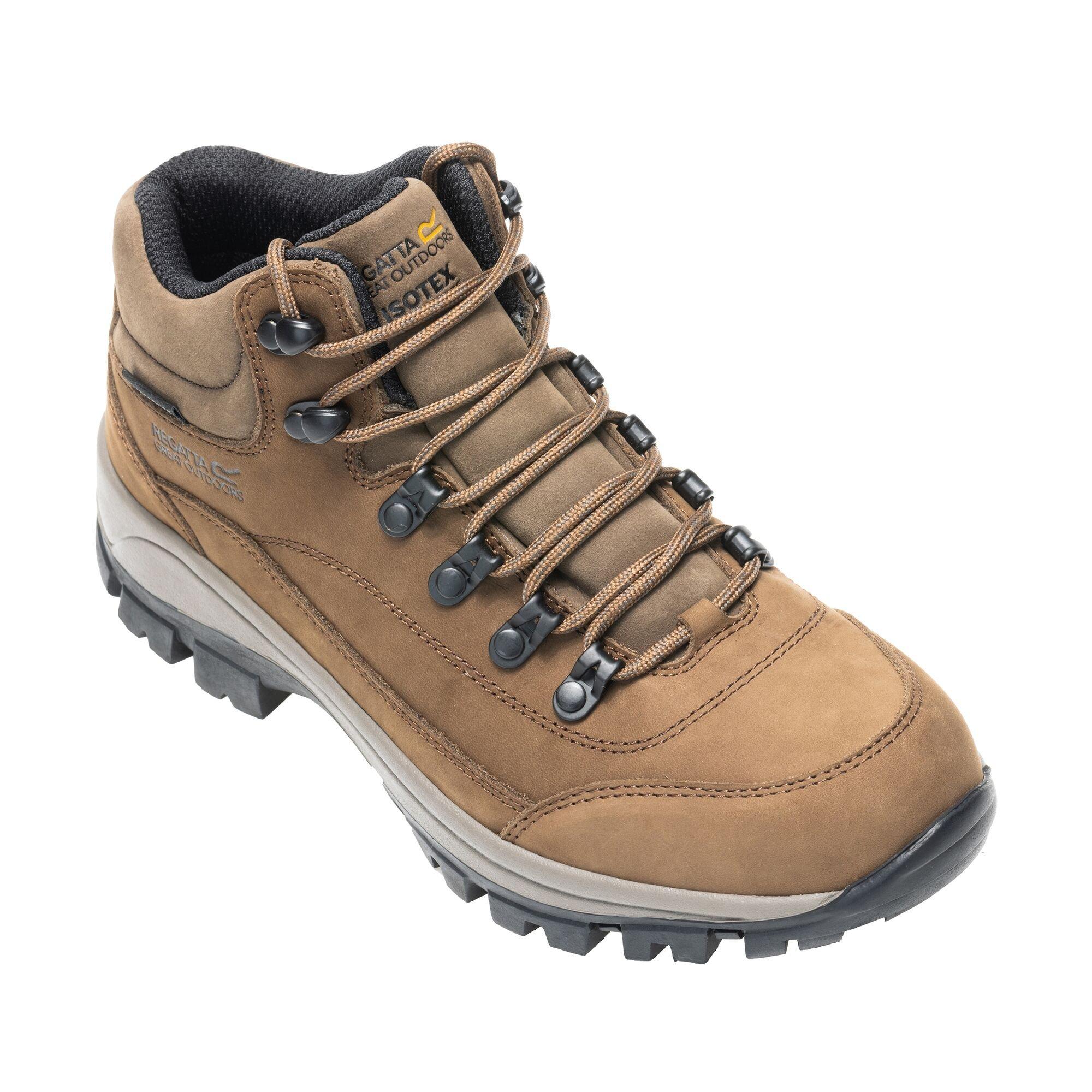 Leather Brown - Regatta - Womens Bayton Leather Mid Waterproof Walking Boots - 4