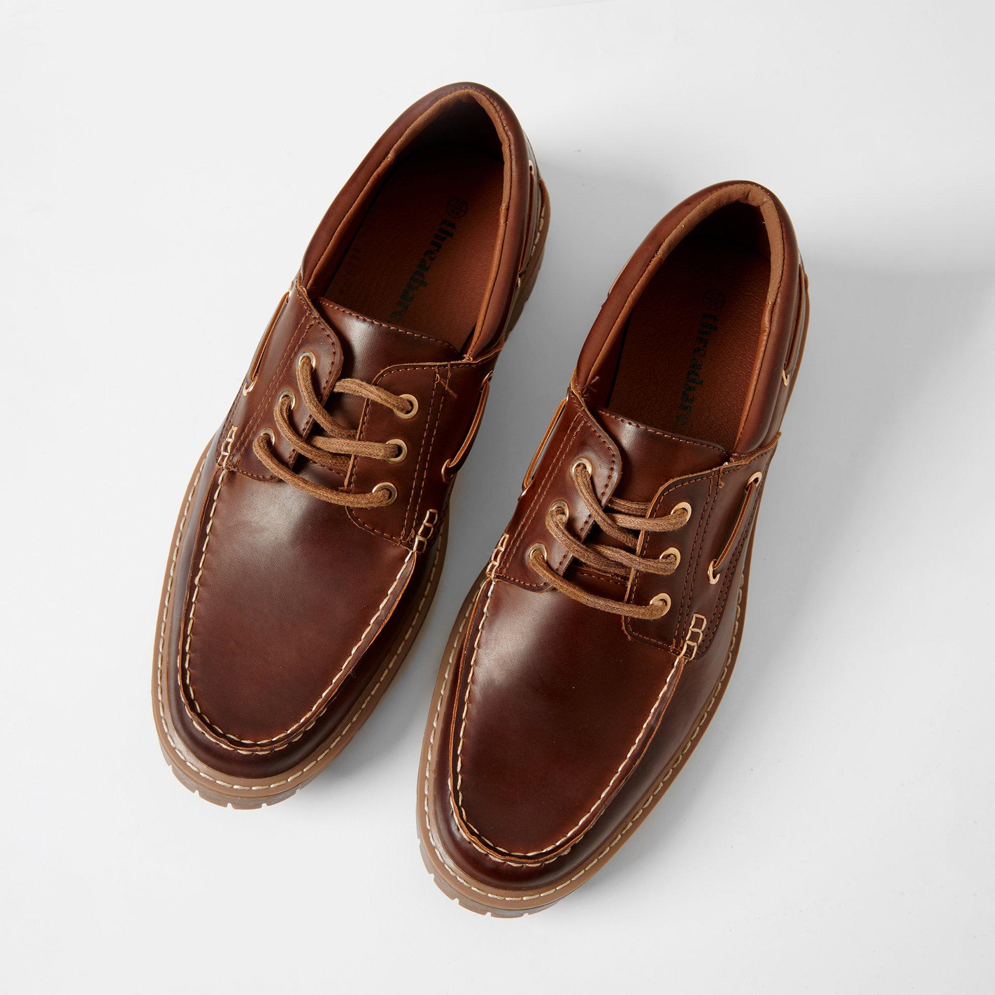 Brown - Threadbare - Chunky Boat Shoes - 1
