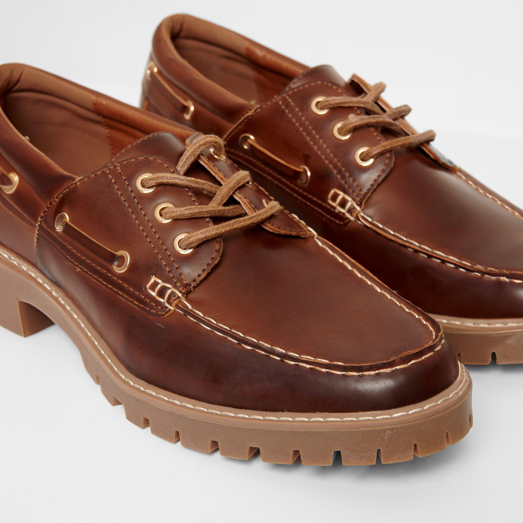 Brown - Threadbare - Chunky Boat Shoes - 2