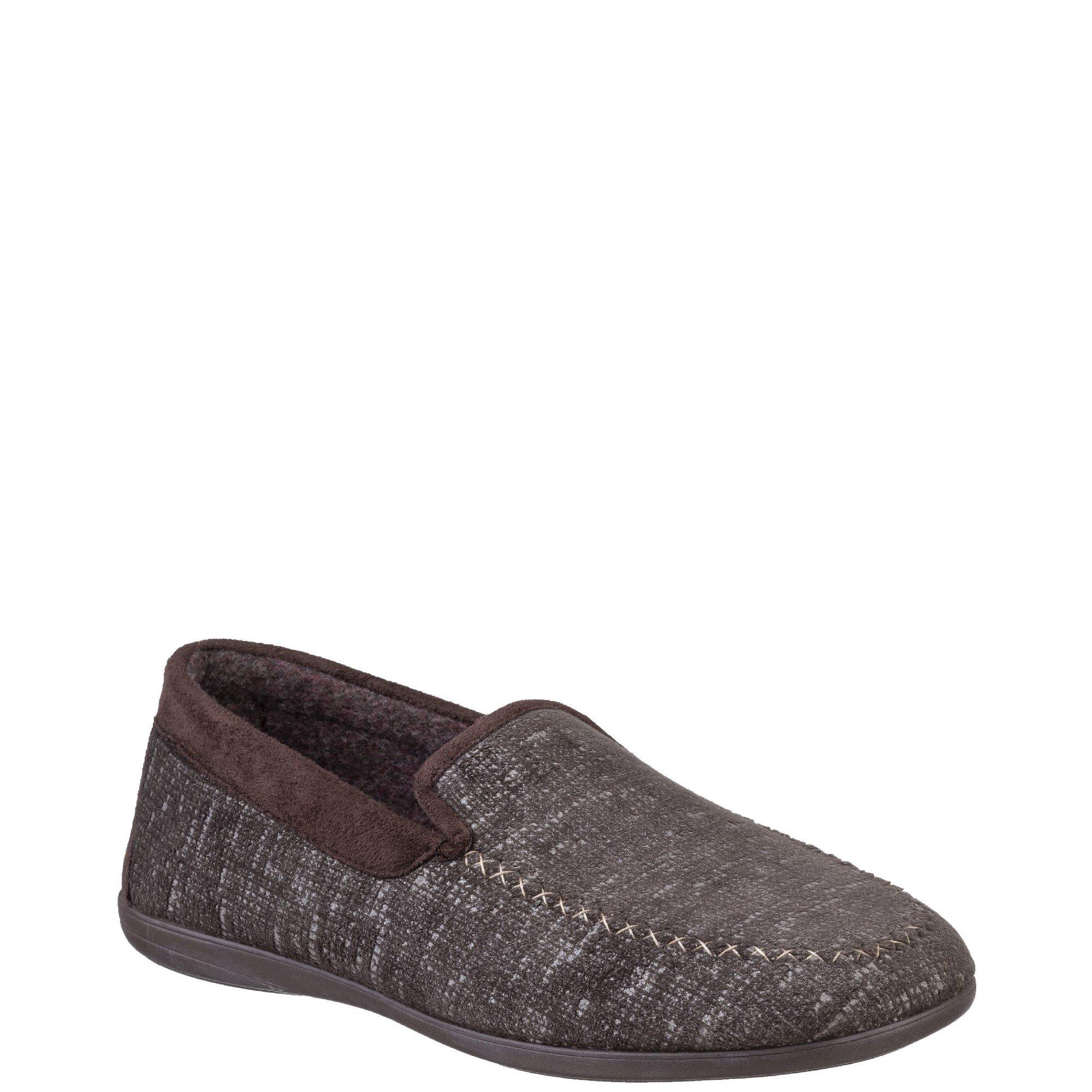 Brown - Cotswold - Stanley Loafer Slipper - 2