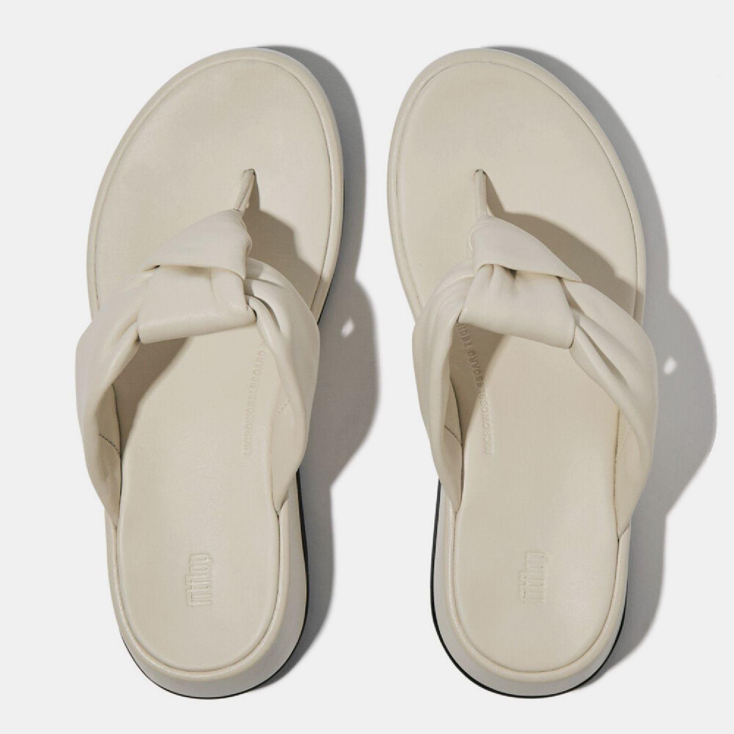 Beige - FitFlop - F-Mode Knot Flatform Toe-Post Sandals - 2