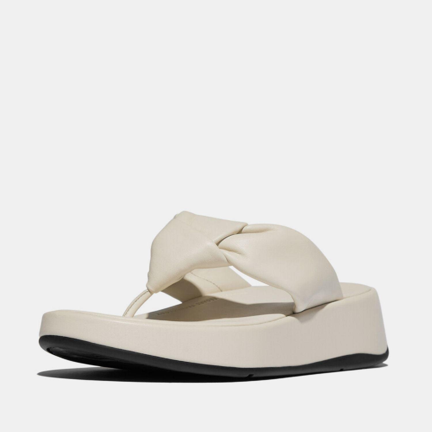 Beige - FitFlop - F-Mode Knot Flatform Toe-Post Sandals - 3