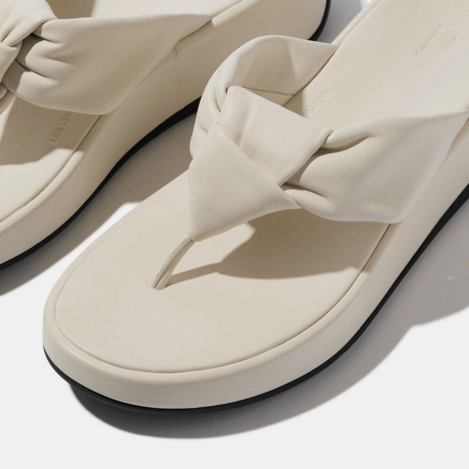 Beige - FitFlop - F-Mode Knot Flatform Toe-Post Sandals - 5