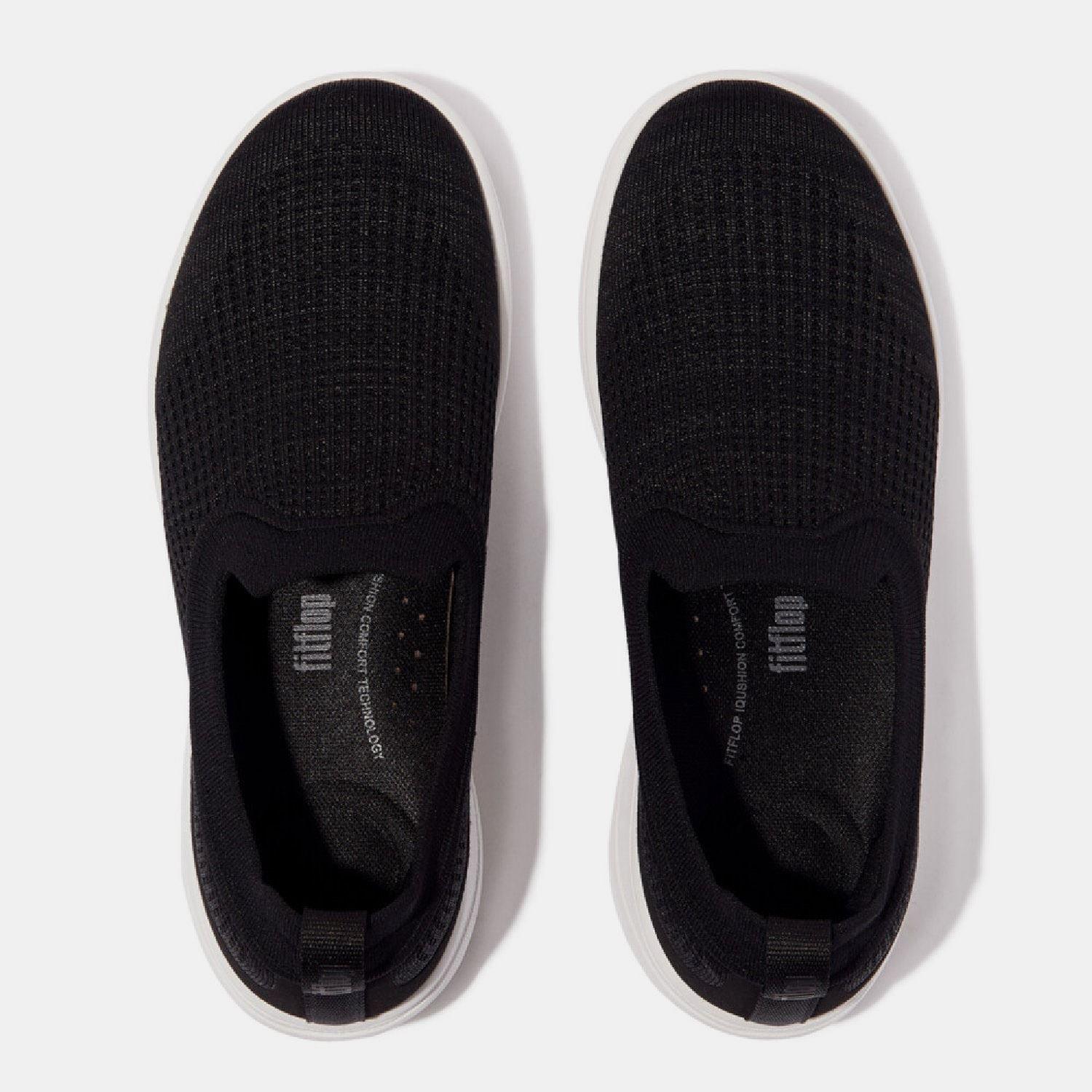 Black - FitFlop - Super-Q Knit Slip-Ons - 2