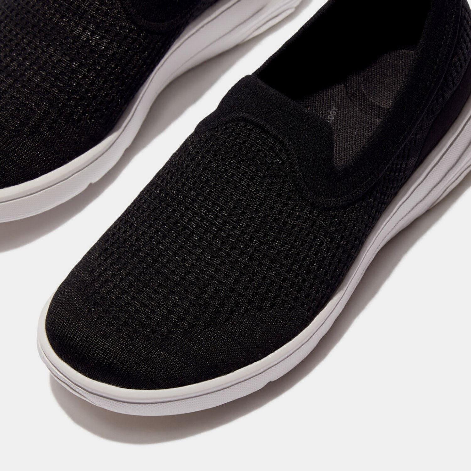 Black - FitFlop - Super-Q Knit Slip-Ons - 4