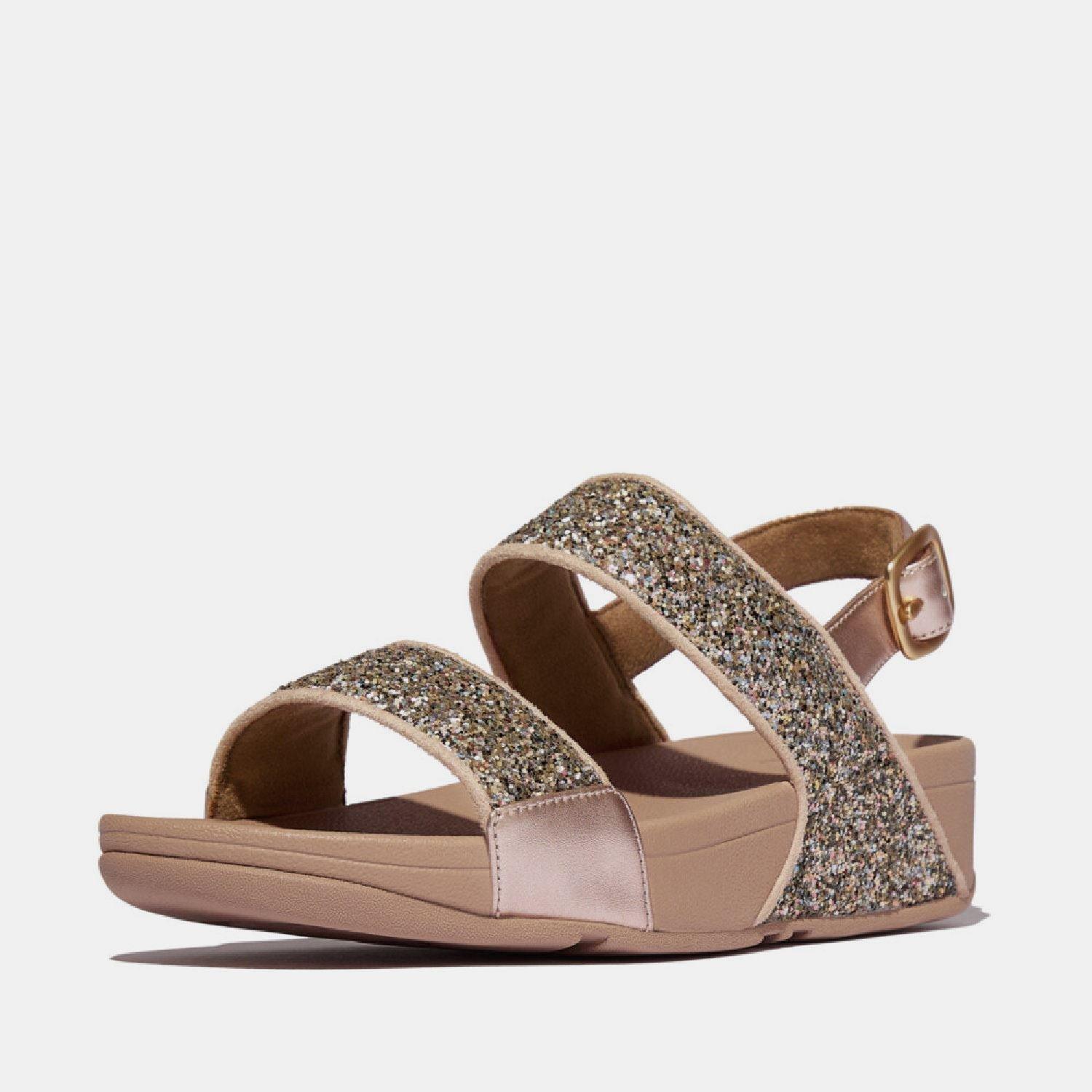 Beige - FitFlop - Lulu Multi-Tonal Giltter Back-Strap Sandals - 2