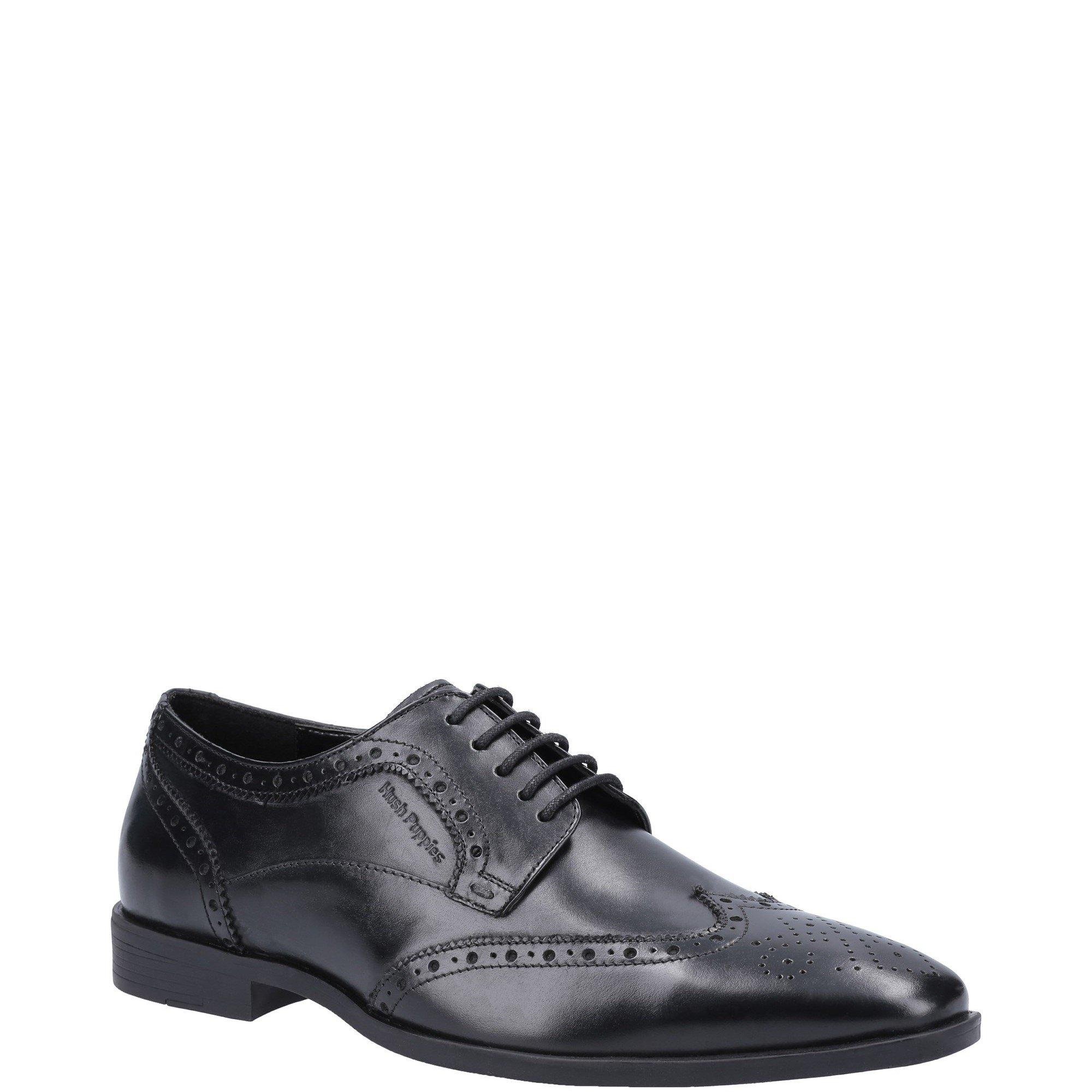 Black - Hush Puppies - Elliot Brogue School Shoe - 2