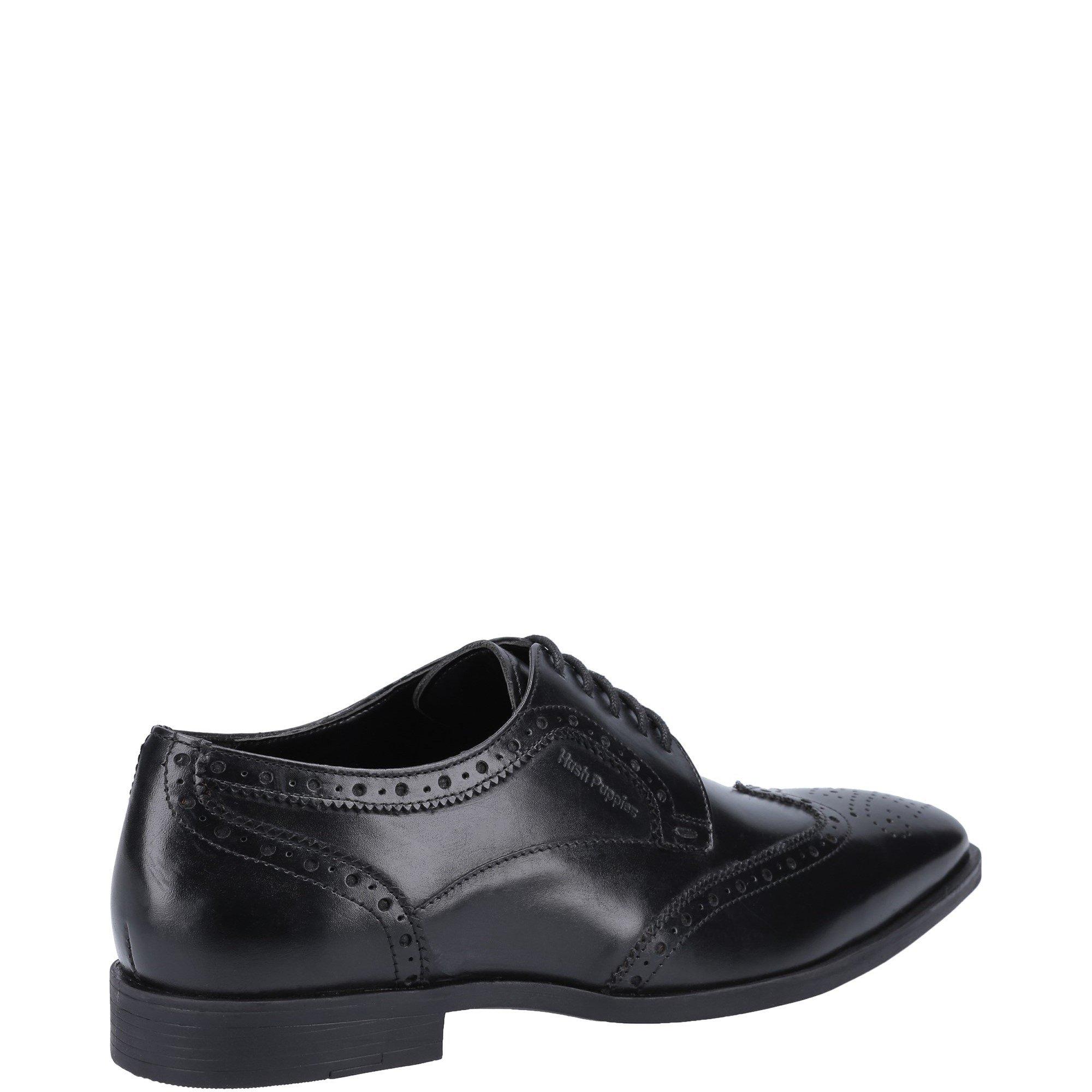 Black - Hush Puppies - Elliot Brogue School Shoe - 3