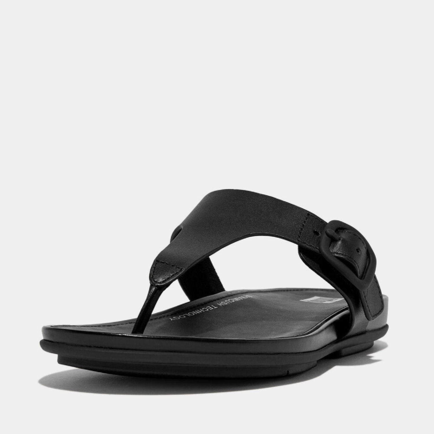 Black - Fitflop - Gracie Leather Toe-Post Sandals - 2