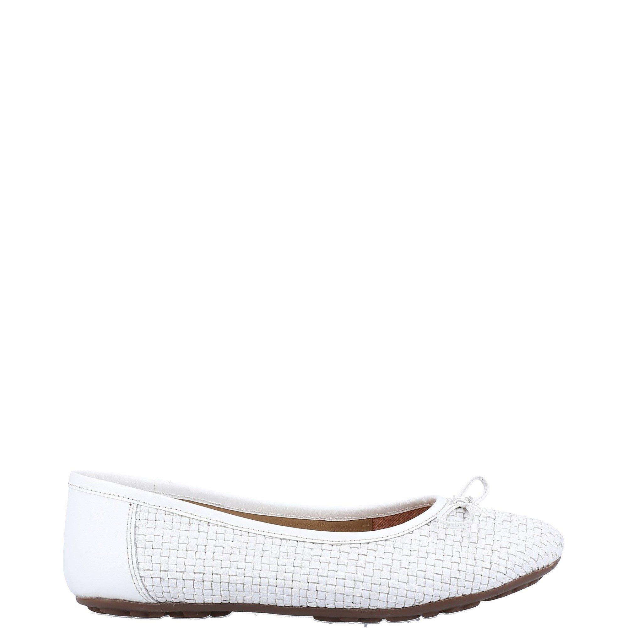 White - Hush Puppies - Janelle Woven Ballerina - 1
