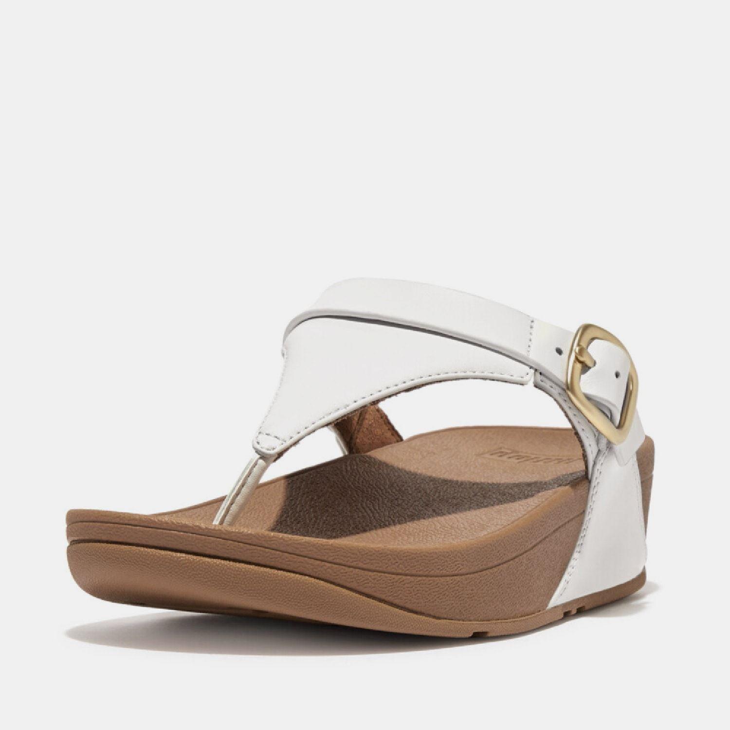 White - FitFlop - Lulu Adjustable Toe-Post Sandals - 2