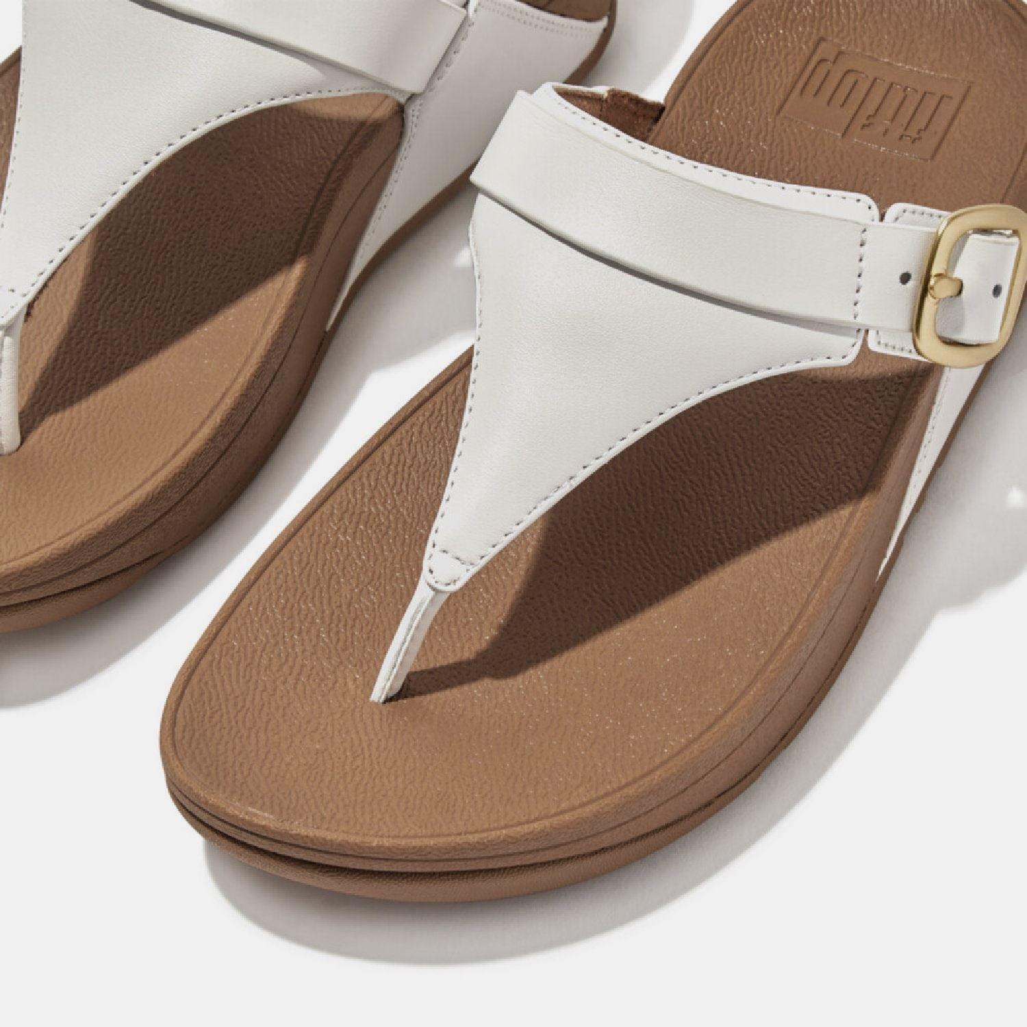 White - FitFlop - Lulu Adjustable Toe-Post Sandals - 5