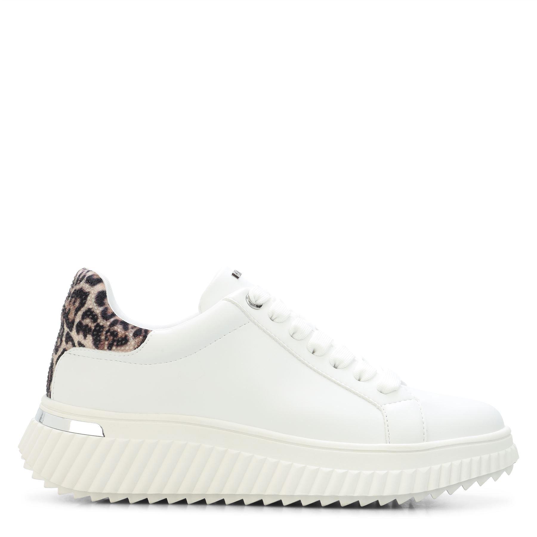 White - DKNY - Lobeco Lace Up Platform Trainers - 1
