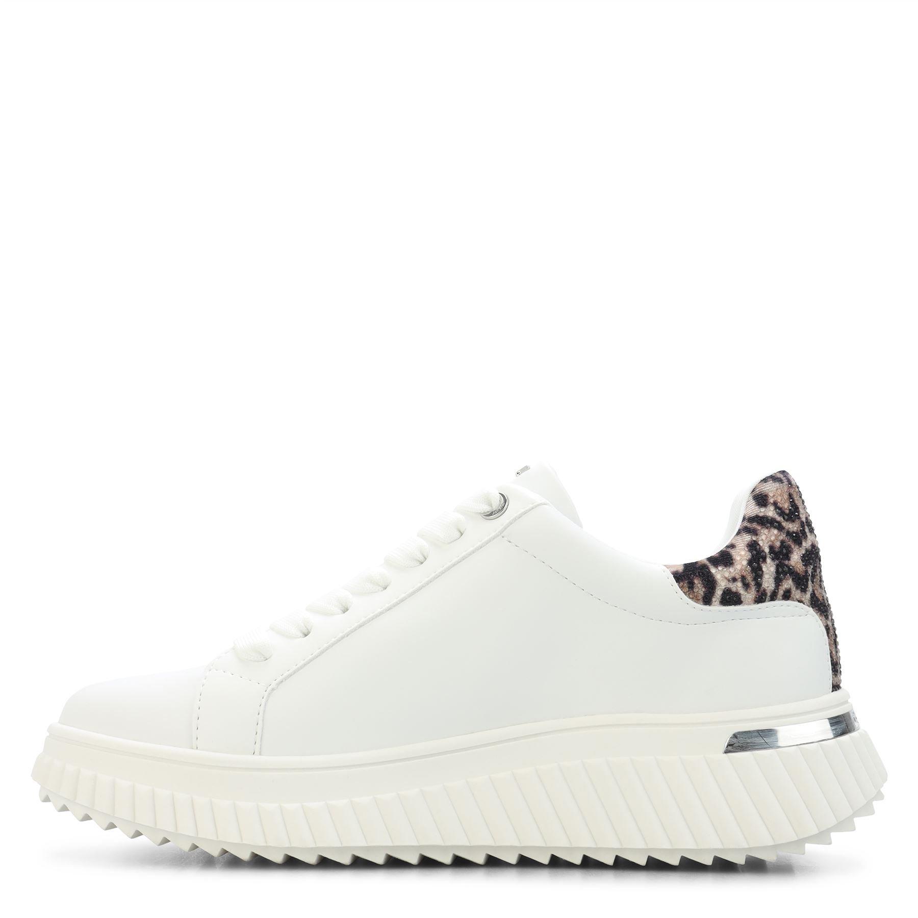 White - DKNY - Lobeco Lace Up Platform Trainers - 2